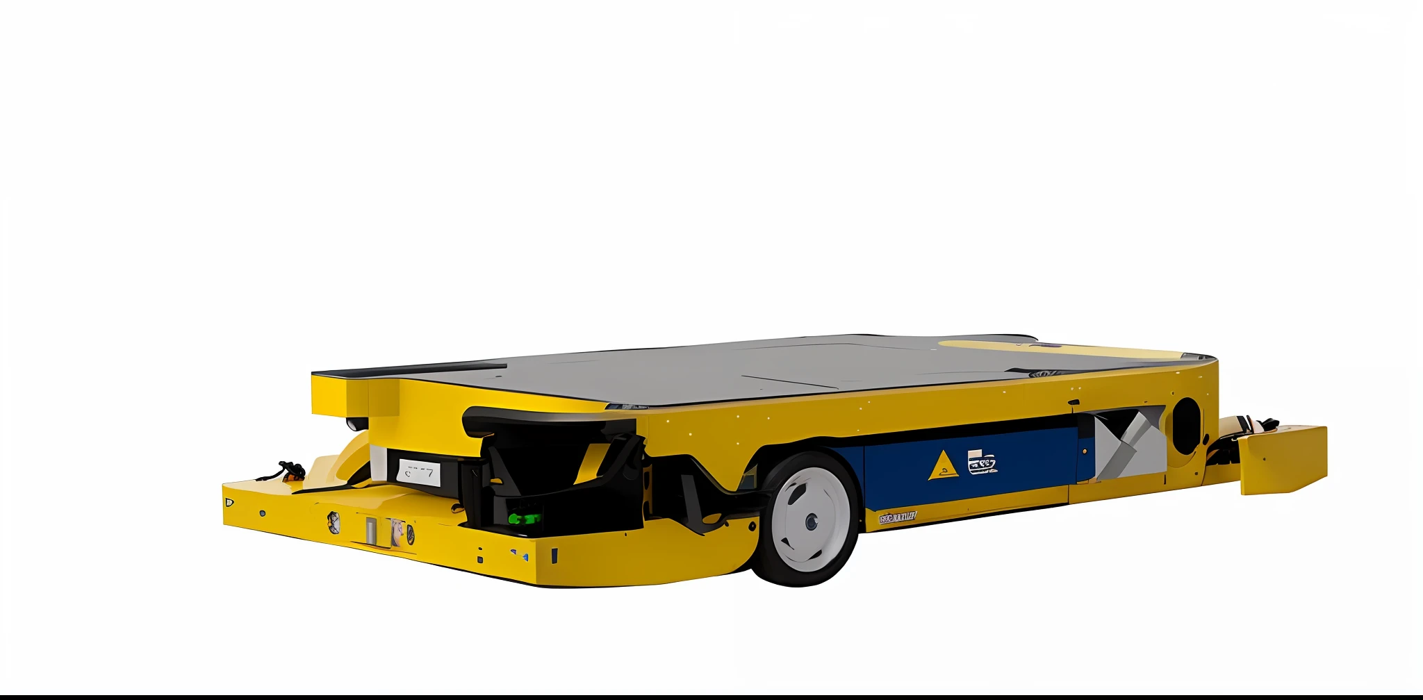 1 yellow flat autonomous mobile robot