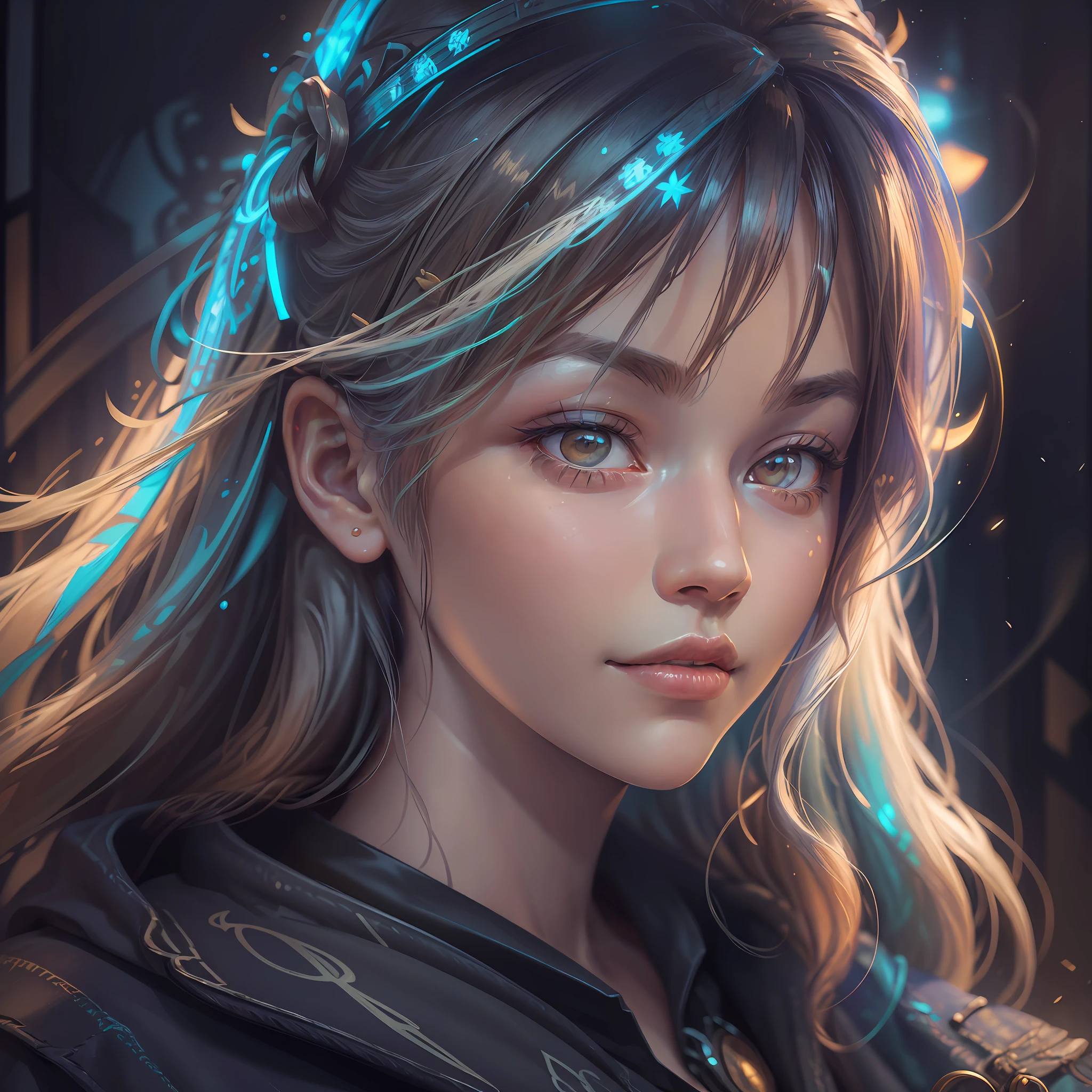 Hyperrealist portrait of female by david hockney and alphonse mucha,fantasy art, photo realistic, dynamic lighting, artstation, poster, volumetric lighting, very detailed faces, 4 k, award winning,, 1girl, in the dark, deep shadow, low key,cowboy shot,(official clothing:1.4) ,long hair,white hair, --auto --s2