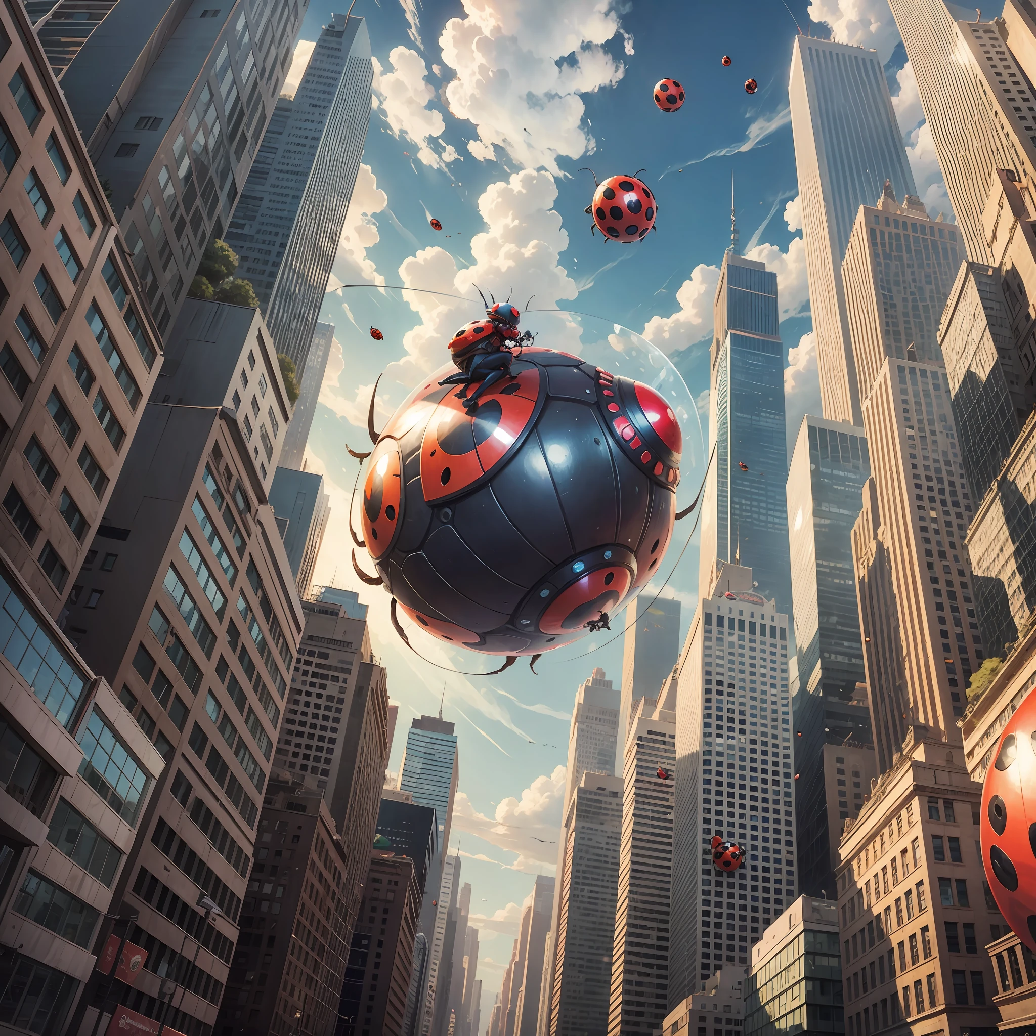 Giant ladybug destroying a city --auto --s2