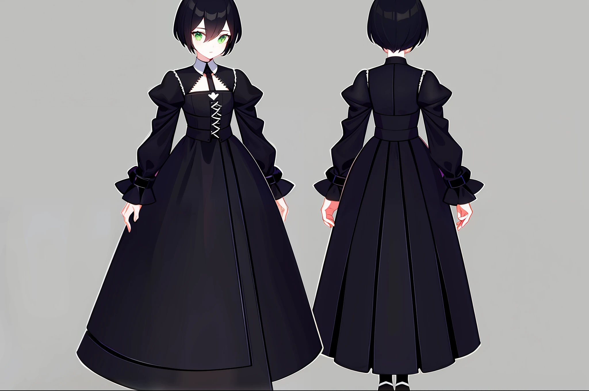 Magical girl in prison themed outfit black color scheme with small hints of green holding whip white and black striped socks black mask character concept art big dress with lots of pockets