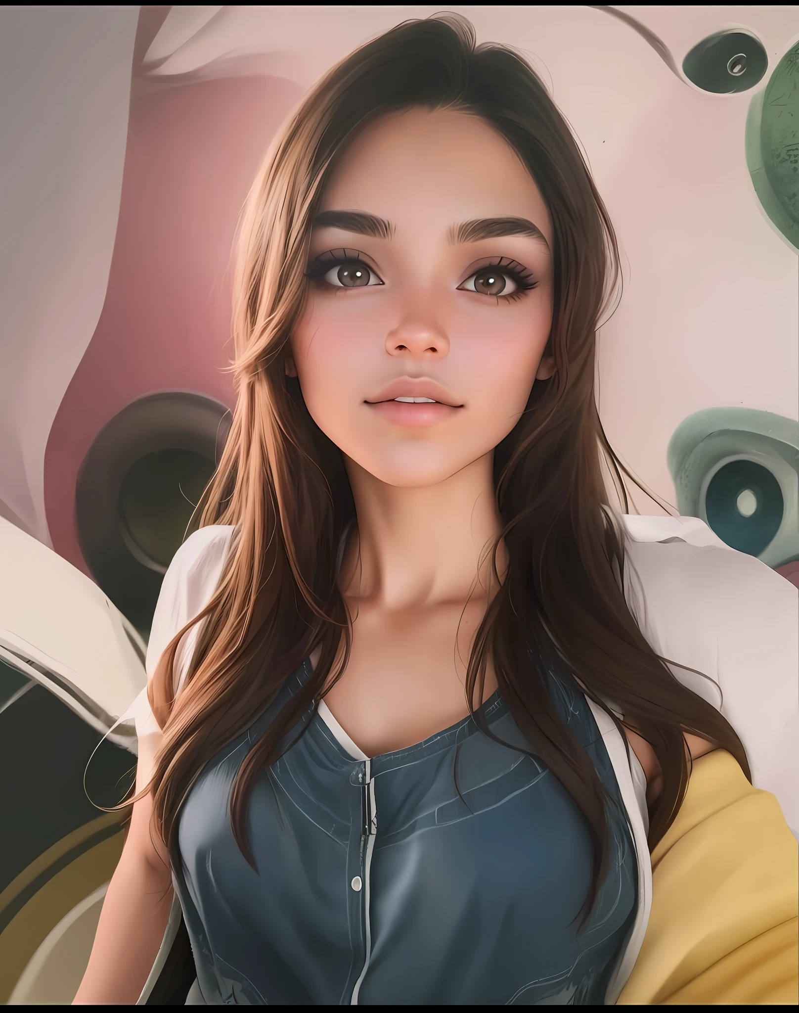 Creates an avatar ,with the face of the photo and with arm in excellent quality caramel brown eyes Sensual mouth and breasts well motellado,in legs of a person of 1.66 height in excellent quality