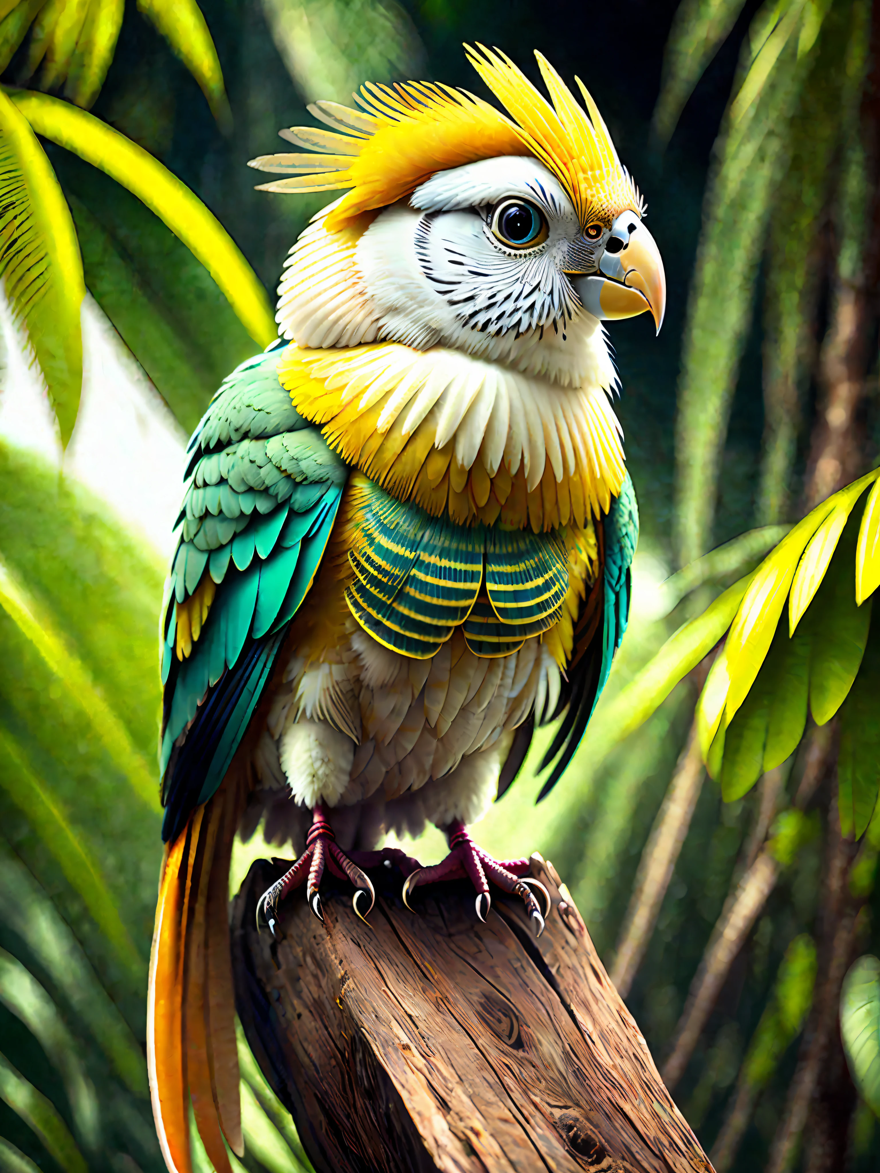 Cockatiel king singing in the Amazon jungle