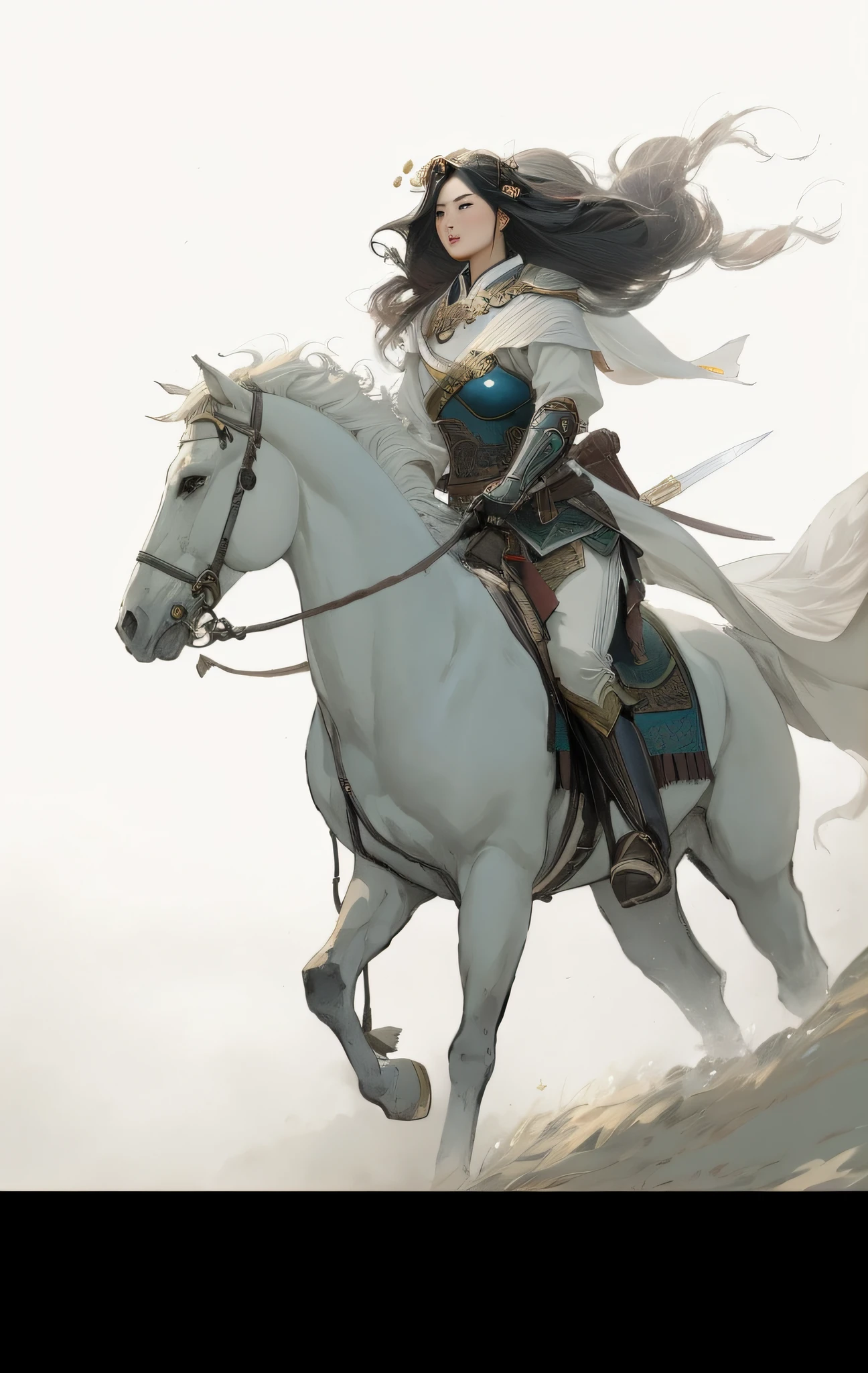 Ancient Chinese goddess of war Mulan on horseback, Artgerm and Atey Ghailan, Krenz Cushart, Yoshihiko Wada, Krenz Cushart and Artgerm, Krenz Cushart and Artem Demura, Guweiz masterpiece, Guweiz style artwork --auto --s2