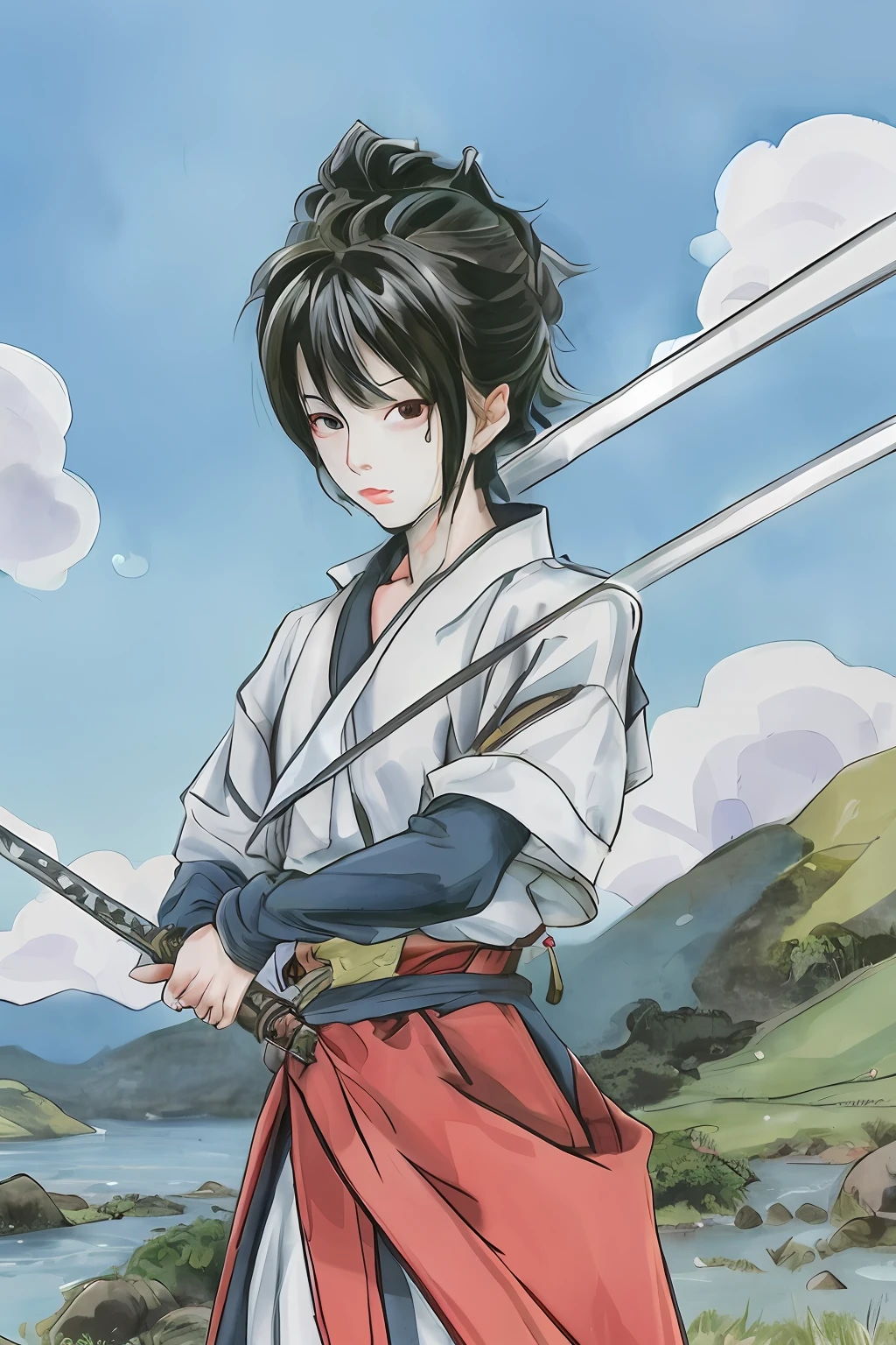 A hybrid saiyan, swordsman