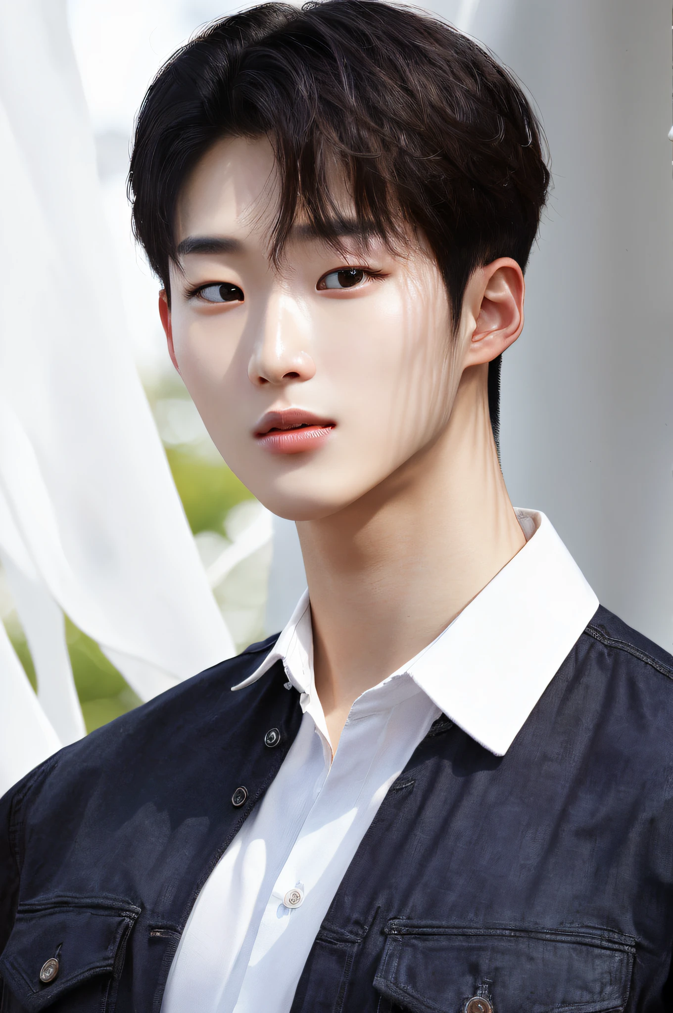 Oppav3, (Masterpiece, Ultra High Quality, High Definition, 8K, Complex: 1.2), (Detailed Face:1.2), Handsome, Young Korean Man, White Skin, Double Eyelids, Detail Skin, 1 Boy, ((Realistic))Good Lighting Quality, (((Pale Skin)), Front-facing, , (Ultra Realistic:1.2), (Close Up Photo:1.1), Face of Lust, (Eyes Looked Up:1.4) ,
