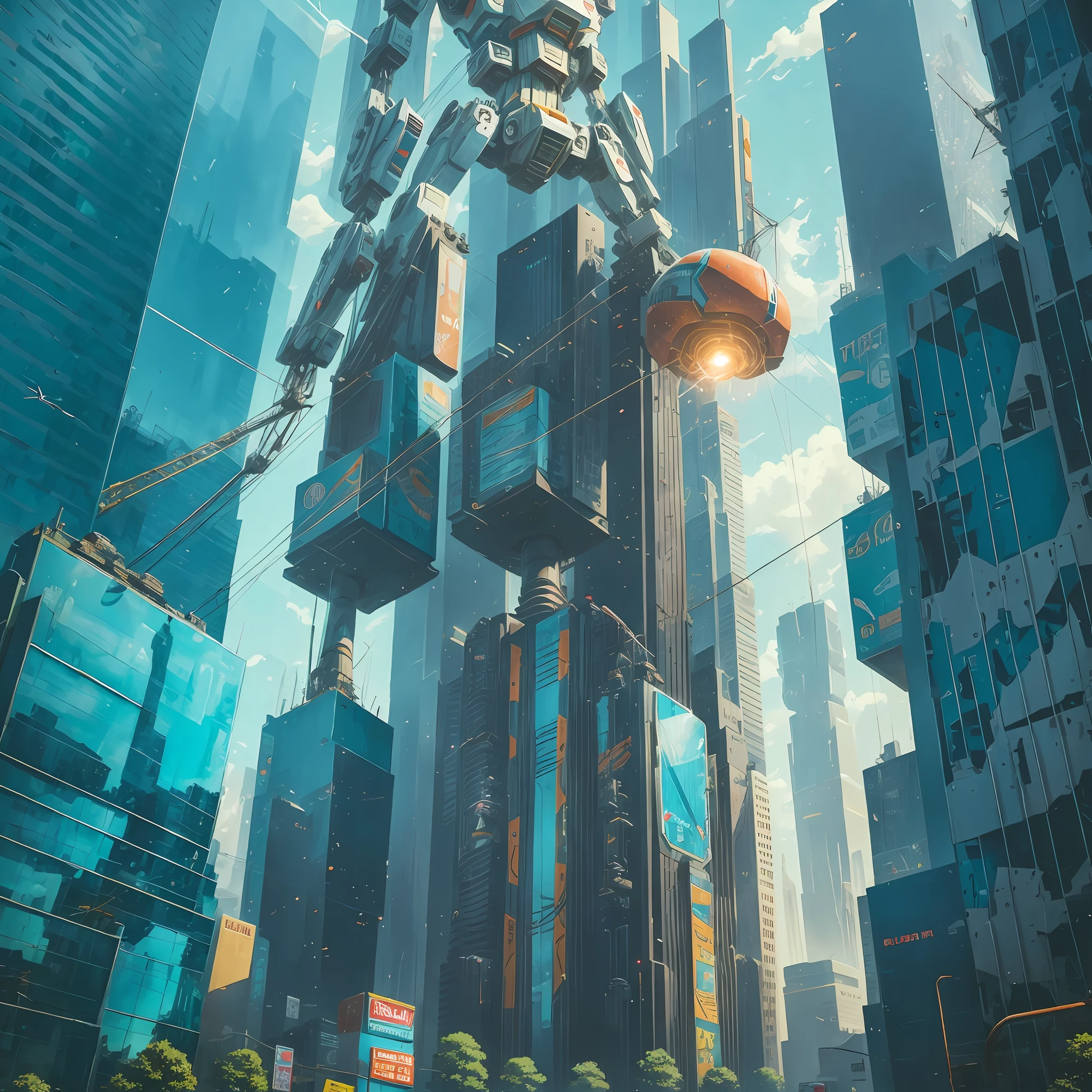 Giant robot stilt sucking electricity from the city --auto --s2