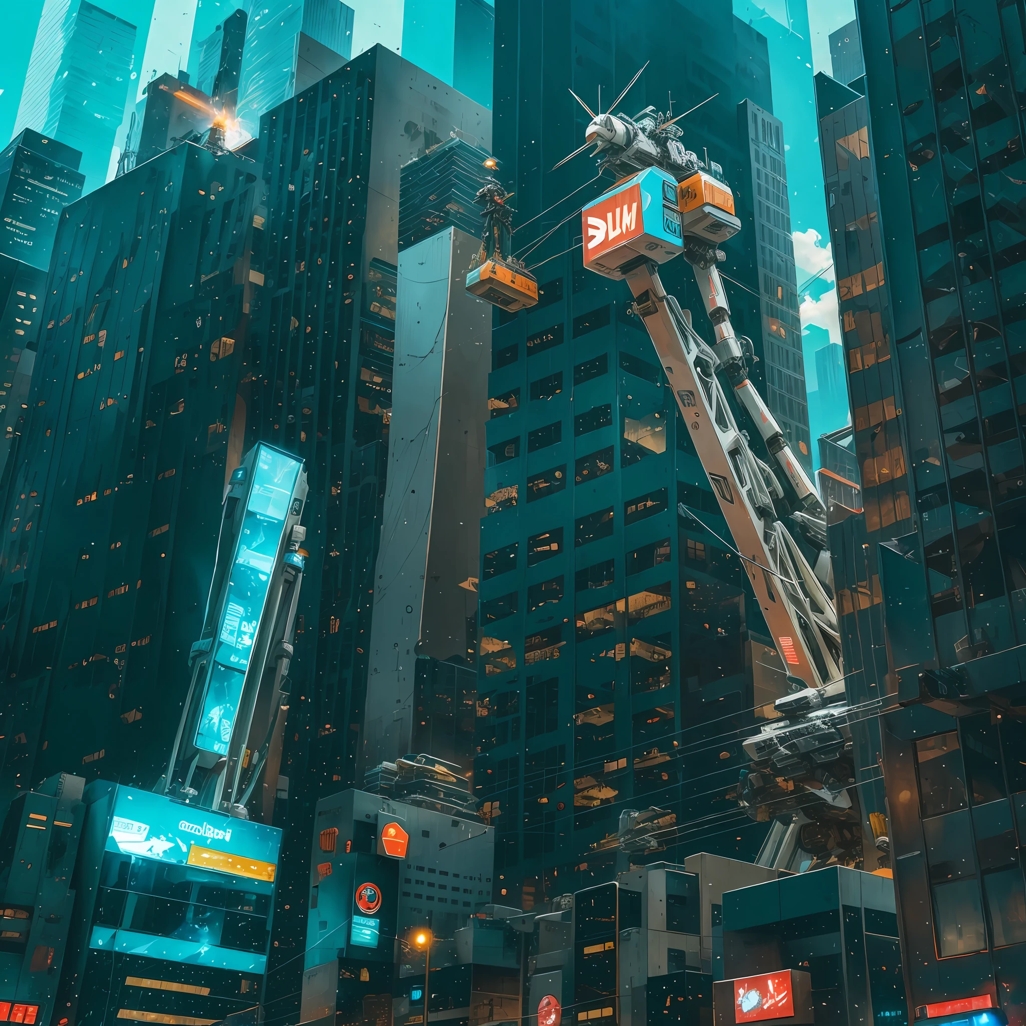 Giant robot stilt sucking electricity from the city --auto --s2