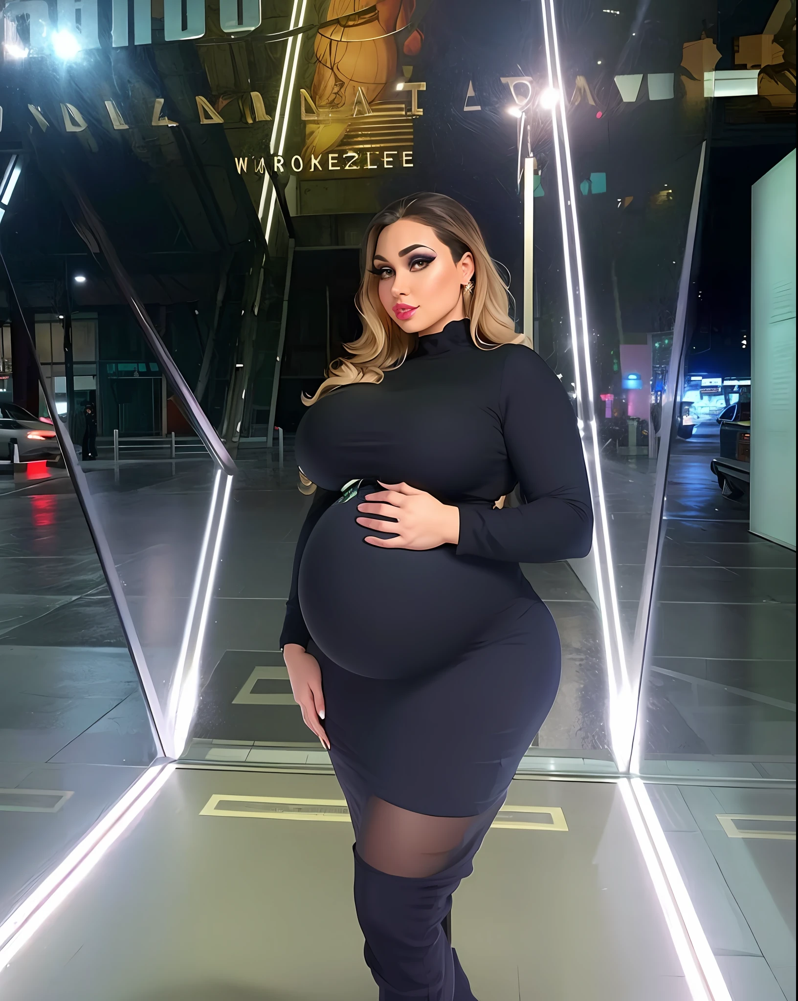 beautiful pregnant woman, beautiful busty woman, amazing stunningly beautiful, most beautiful women ever, enormous natural breasts, voluptuous, deep cleavage, beautiful busty model, sexy, enormous massive huge big boobs, gorgeous face, bright big eyes, sexy makeup, wavy hair, enormous round pregnant belly, massive huge pregnant belly, huge pregnant belly, enormous pregnant belly