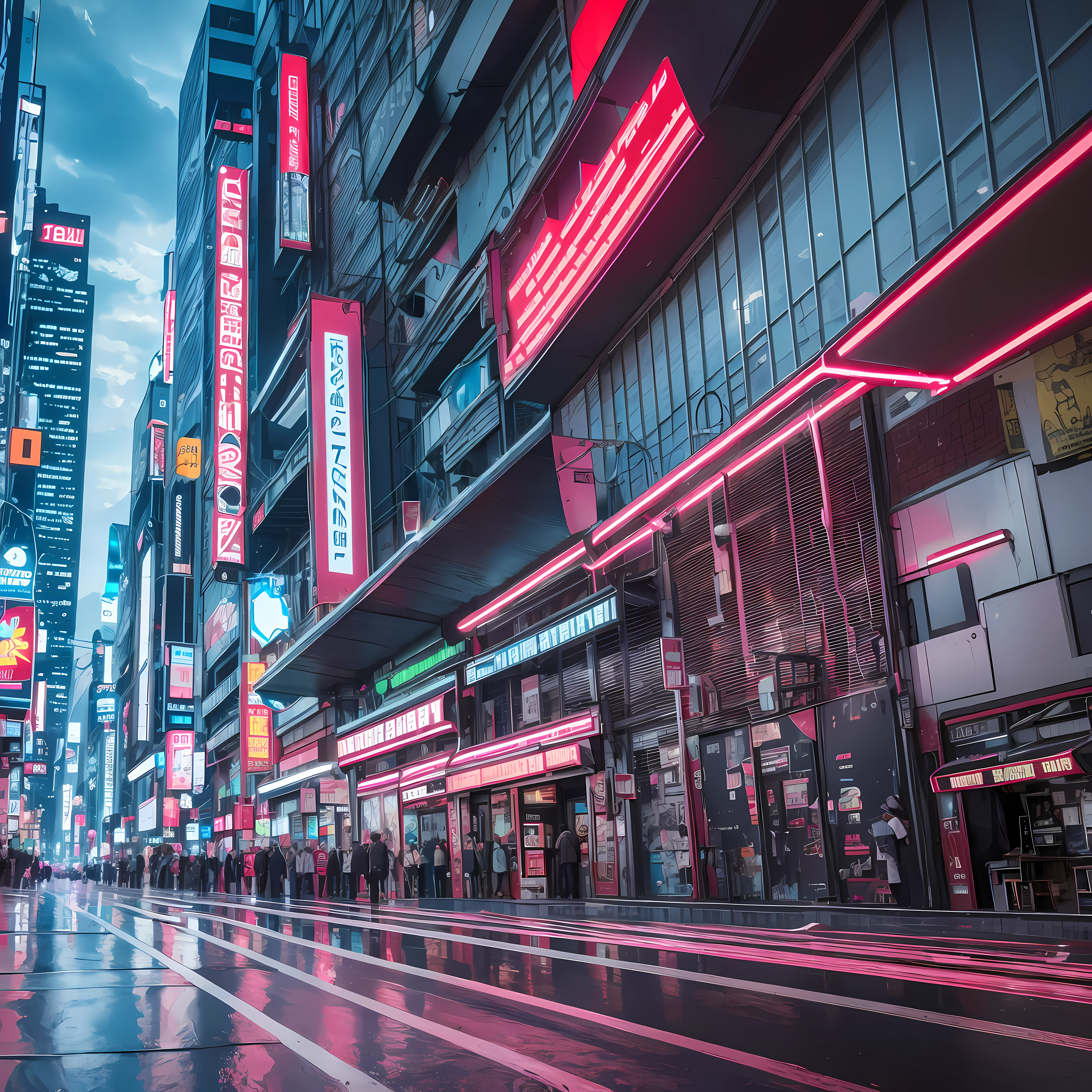 Wallpaper, ultra HD 8k photo, cyberpunk, street, complex background --auto --s2