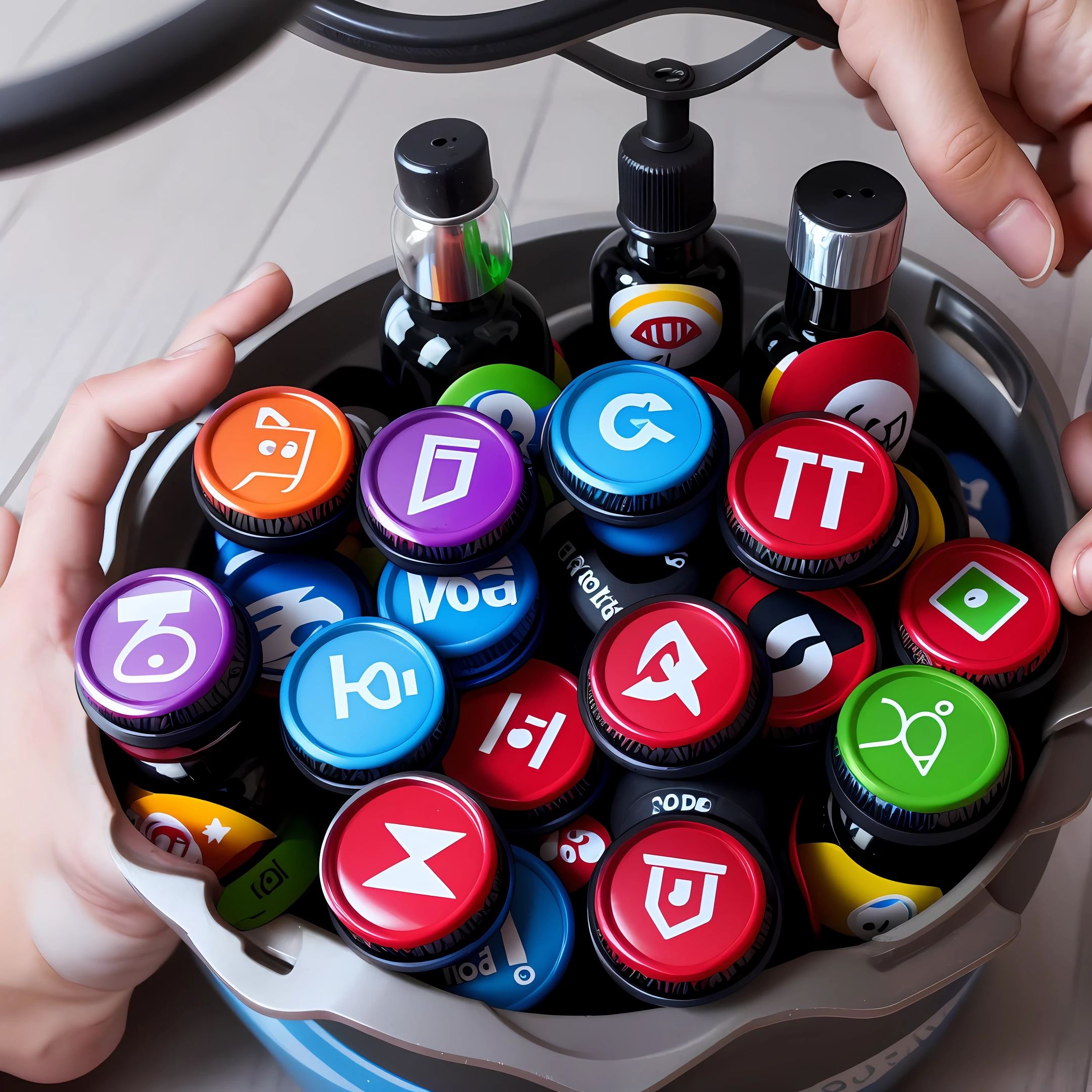 YouTube thumbnail with pet bottle caps