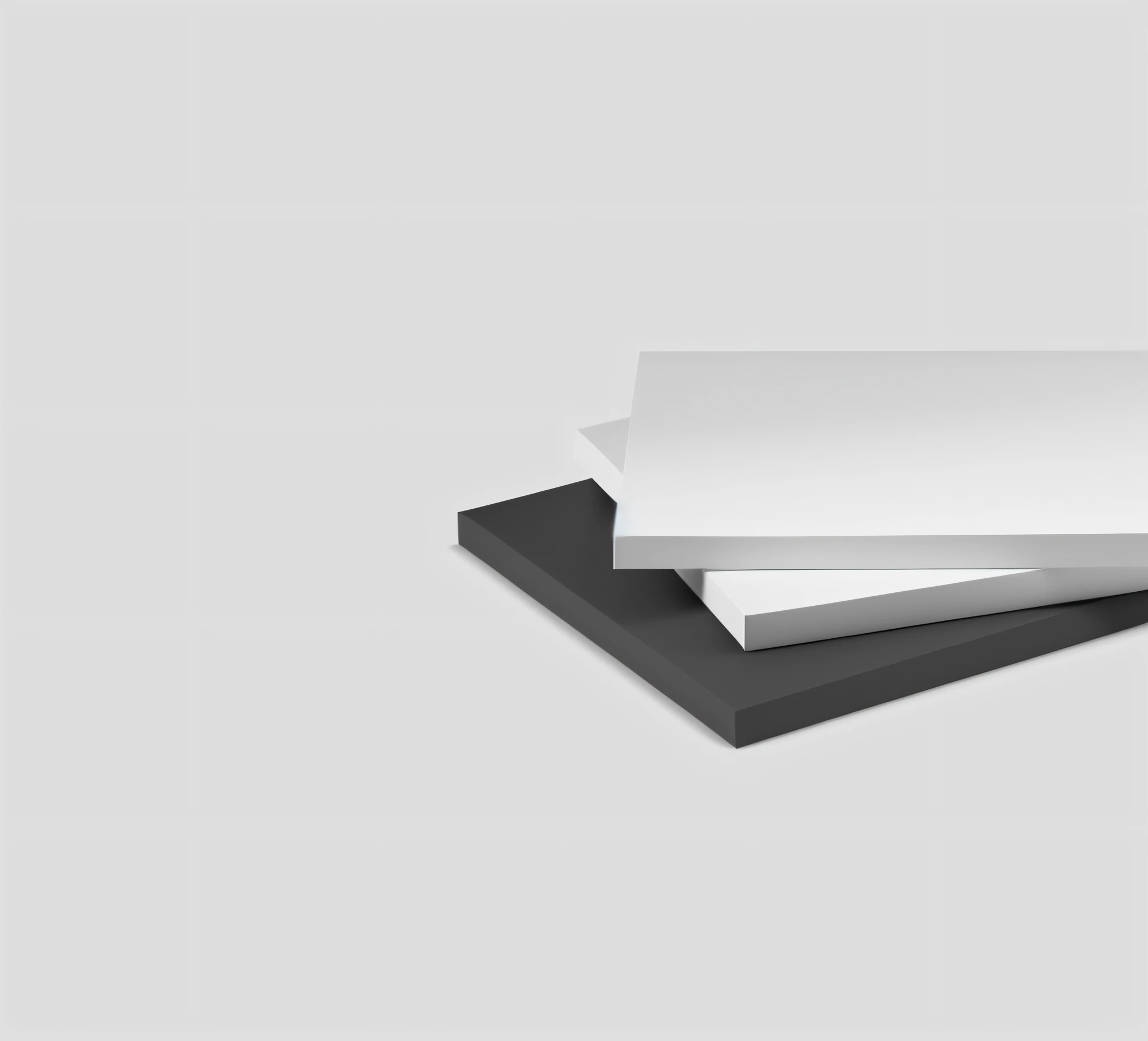 a close up of a stack of white cards on a table, flat minimalistic, without text, 3d minimalistic, 3d matte illustration, minimalistic background, sleek design, minimalistic design, glossy surface, minimal background, angular minimalism, background(solid), on grey background, on a gray background, asset on grey background, matte surface, 3 d material