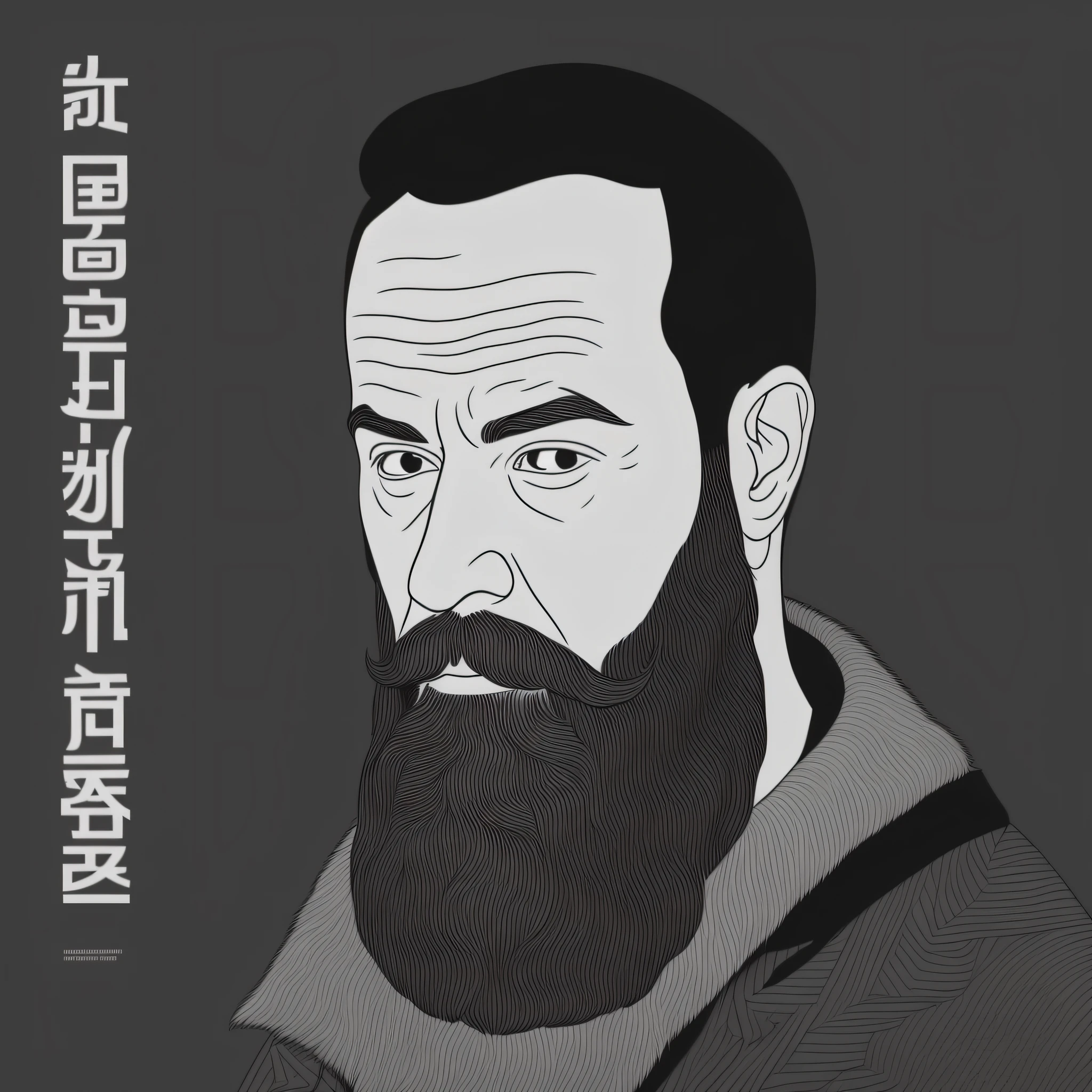 arafed image of a man with a beard and mustache, human, human design, a human, inspired by Huang Ding, human : - 2, a man, one man human, album cover, human - like, human-like, human computer, album art cover, future coder man looking on, human like, promo art, album artwork, official artwork