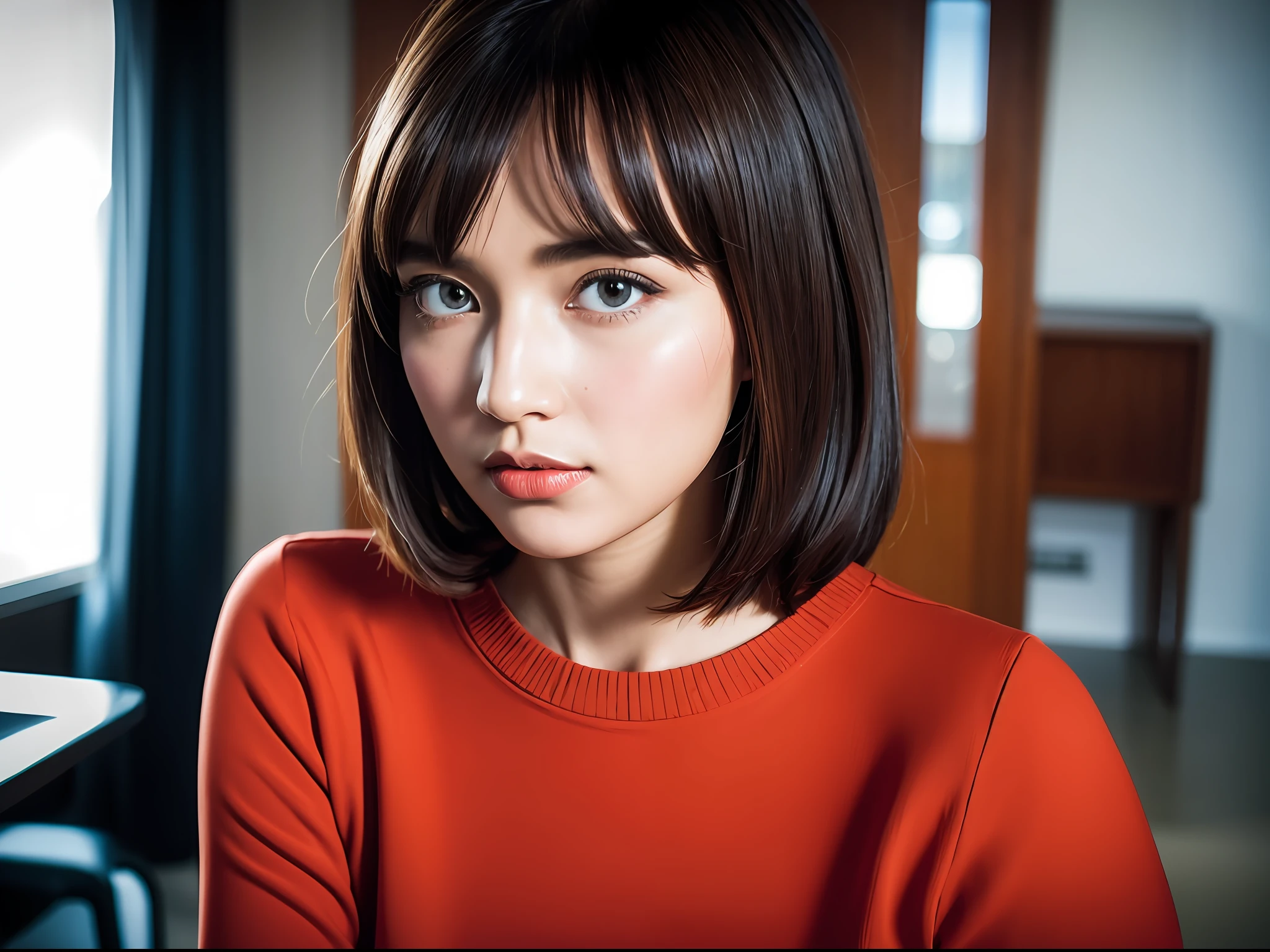 ['art by Ilya Kuvshinov,  photograph, high angle shot of a Ultrarealistic  woman, from inside of a University, Art Deco, film grain, Canon eos 5d mark 4, telephoto lens', 'art by Ilya Kuvshinov,  photograph, high angle shot of a Ultrarealistic  woman, from inside of a University, Art Deco, film grain, Canon eos 5d mark 4, telephoto lens']