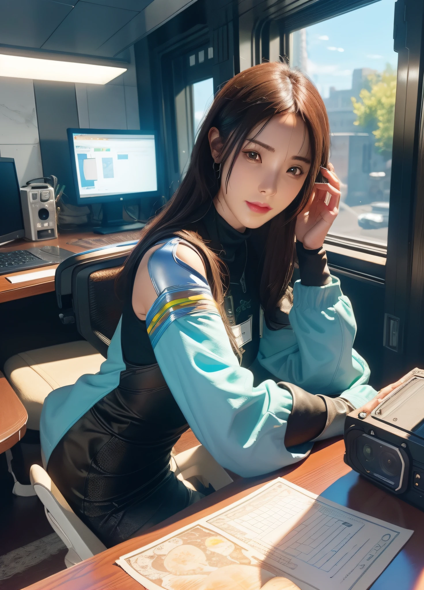 ((Best quality)), ((masterpiece)), (detailed:1.4), 3D, an image of a beautiful cyberpunk female,HDR (High Dynamic Range),Ray Tracing,NVIDIA RTX,Super-Resolution,Unreal 5,Subsurface scattering,PBR Texturing,Post-processing,Anisotropic Filtering,Depth-of-field,Maximum clarity and sharpness,Multi-layered textures,Albedo and Specular maps,Surface shading,Accurate simulation of light-material interaction,Perfect proportions,Octane Render,Two-tone lighting,Wide aperture,Low ISO,White balance,Rule of thirds,8K RAW,