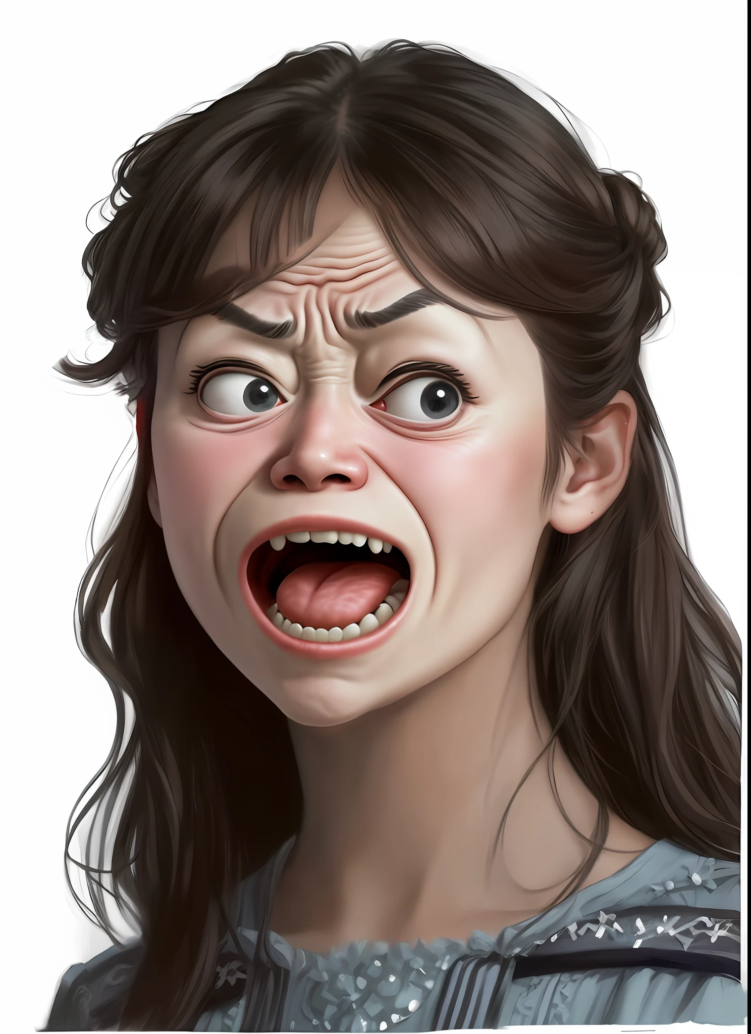 Made funniest face, crazy face,make the strange face