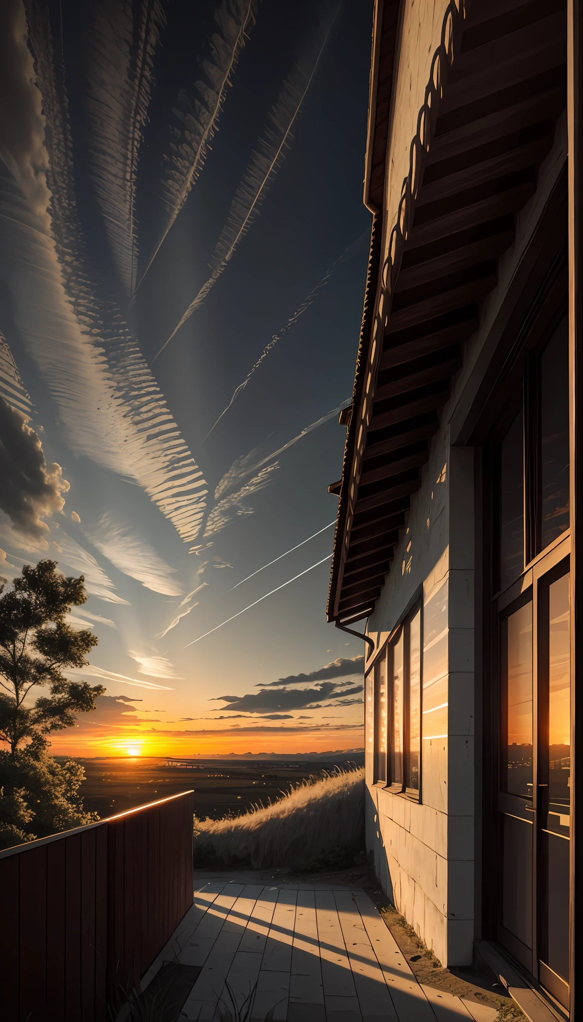 highres, imagination, (realistic), clear skies, composition, sunset, (hdr:1.5), outdoors, intricate details,