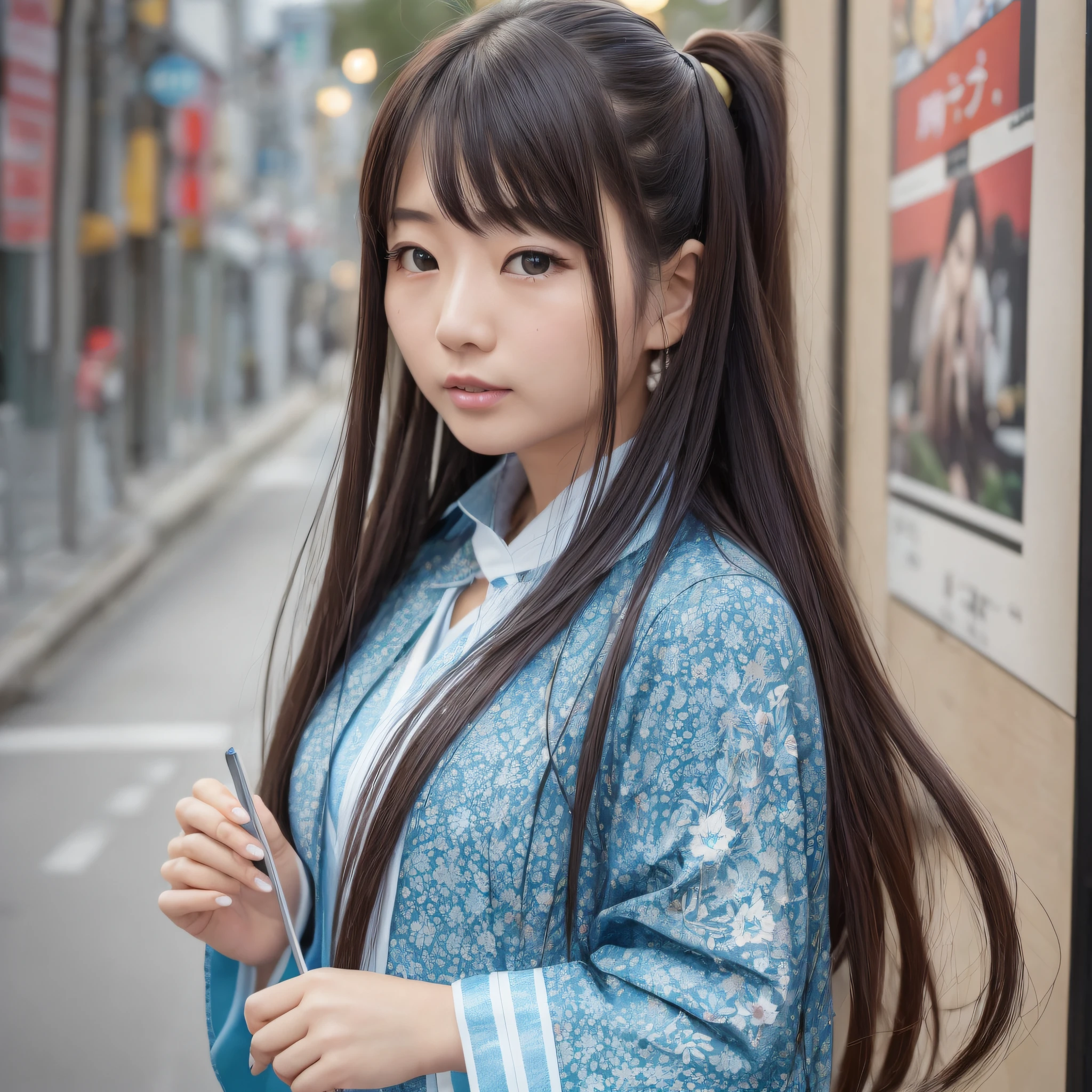 (8k, top quality, masterpiece, super high definition: 1.2), photo of cute Japan woman, (detailed face), (long hair: 1.6), standing, solo, poster, naughty face, upper body, 30 years old --auto --s2