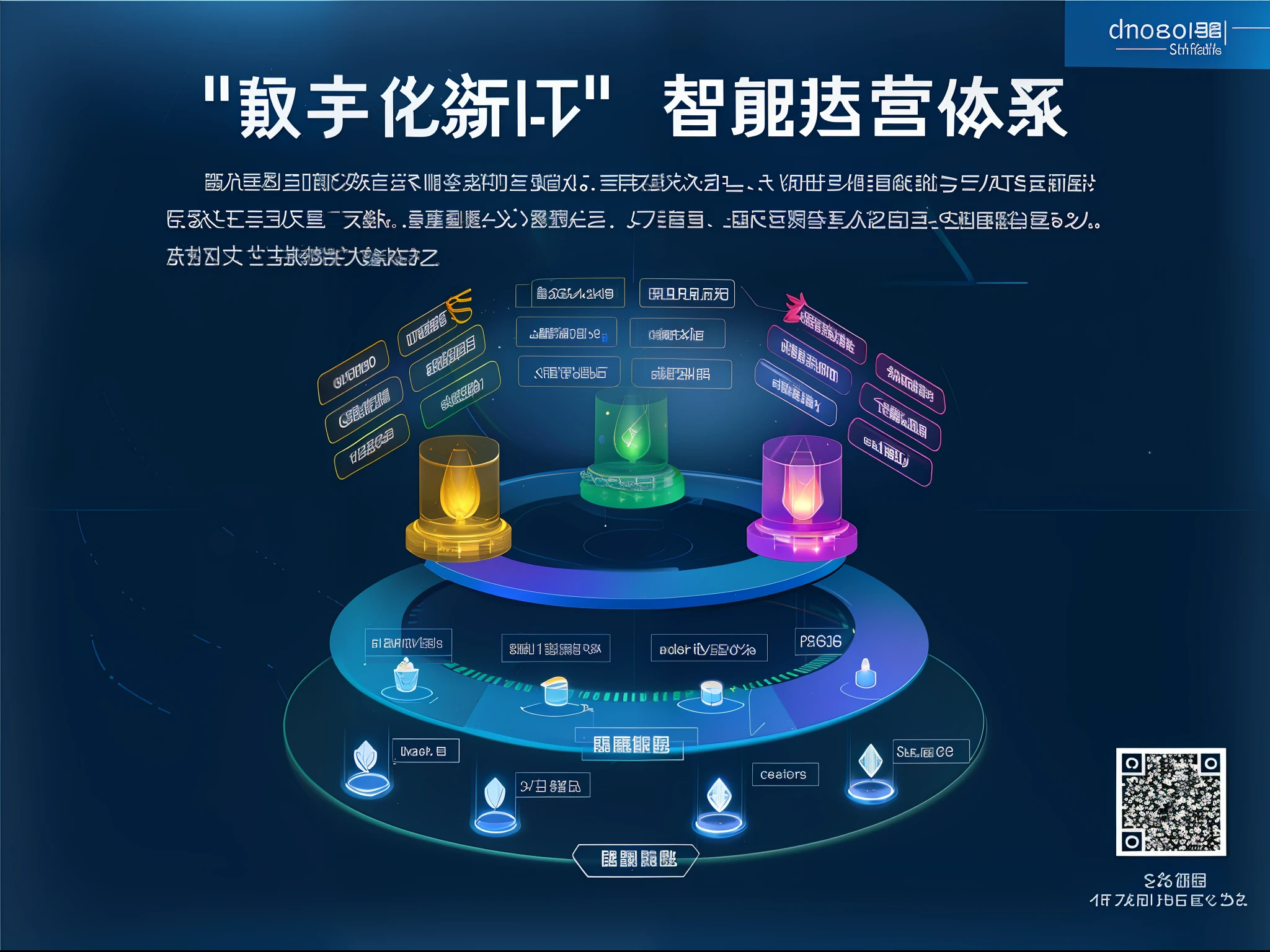 Close-up of circular structure diagram containing many different projects, technology UI design, transparent glass texture, ring cascading structure, blue light effect, light of technology, simple and clean background,