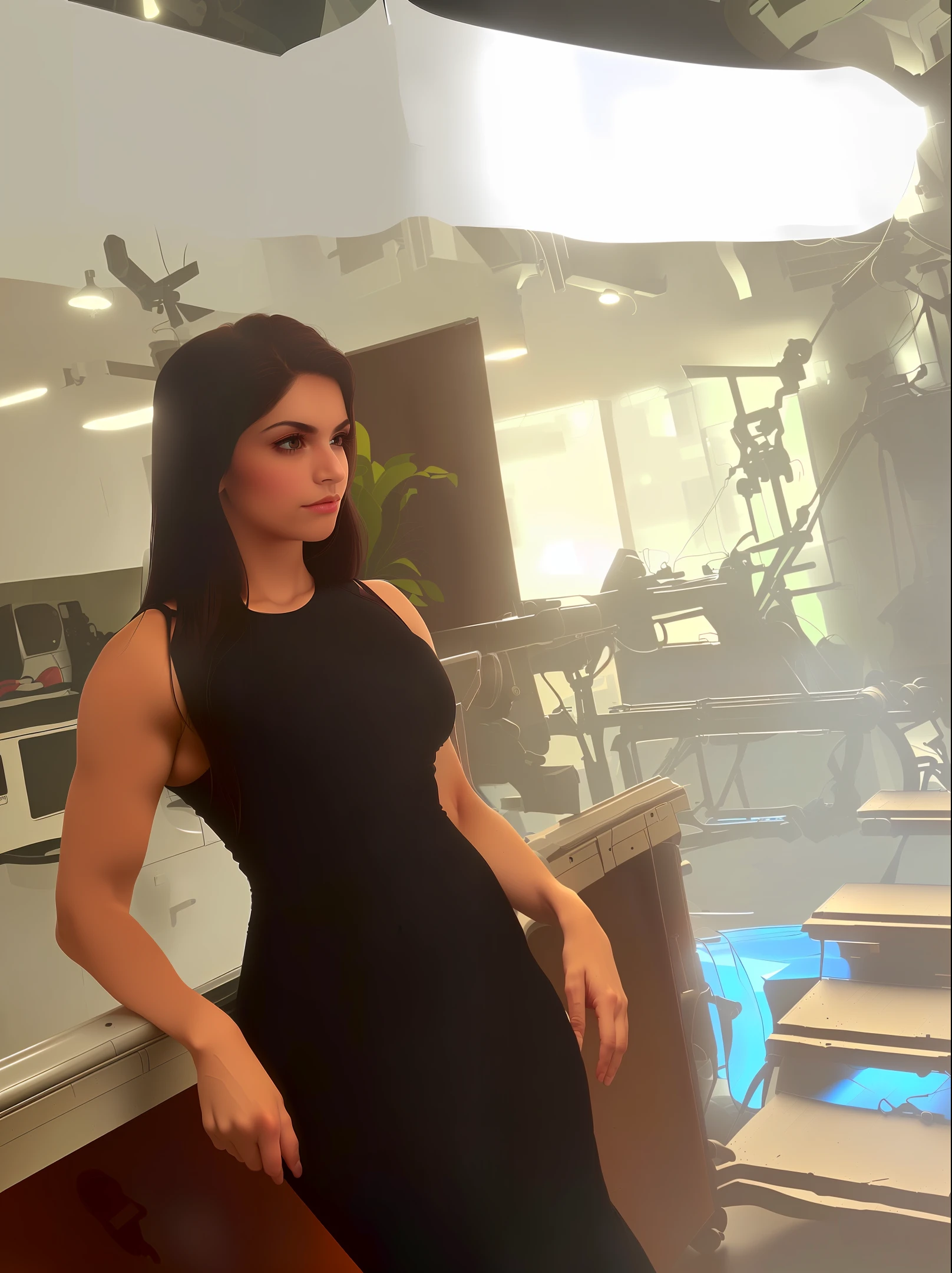 mulher fitness,Mulher linda de vestido preto, imagem ultra realista, imagem HD, Full HD, Full definição, realismo, qualidade ultra realista, fotografia,foto profissional, 8K, cinematic lighting, photographic, Eastman Kodak Color Negative film 5251 50T shot on panavision super ps . no arms,light through the mist morning fog, highly detailed, photorealistic portrait, bright studio setting, studio lighting, crisp quality and light reflections, unreal engine 5 quality render, realistic face,naturals body figure on instagram, full body shot, telephoto lens, 50mm --auto --s2