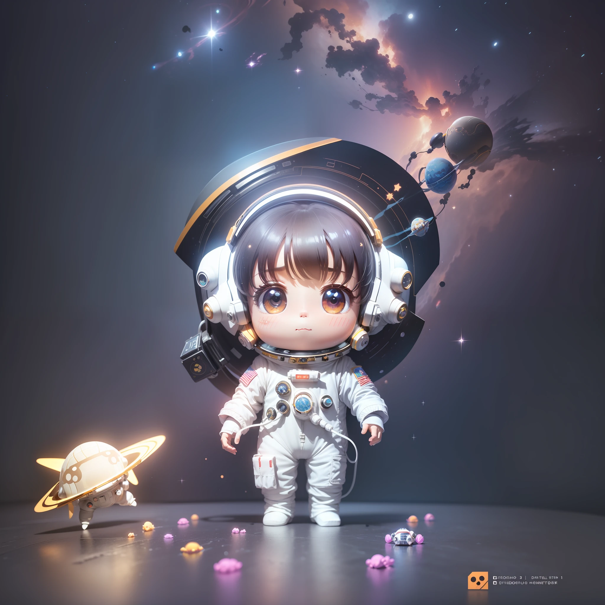 Super Cute SCP Foundation Monster, Full Body 3D Drawing, 1 Cute C4D, Pop Matt Blind Box, Glow Bubbles, Toys, Solid Color Background, Chibi, Fluorescent Transmission, Emitter, Kawaii, ((((Astronaut, Space Suit))), Reference Sheet, POP Mart Blind Box, Pixar, Intricate Details, 3D Rendering, Blender, OC Renderer, Foll Body Reference Sheet, Dribble, High Details, 8K, Studio Lighting, Loli, Petite, Child, Chibi, SD characters: 1.1, Magic Space Warehouse background