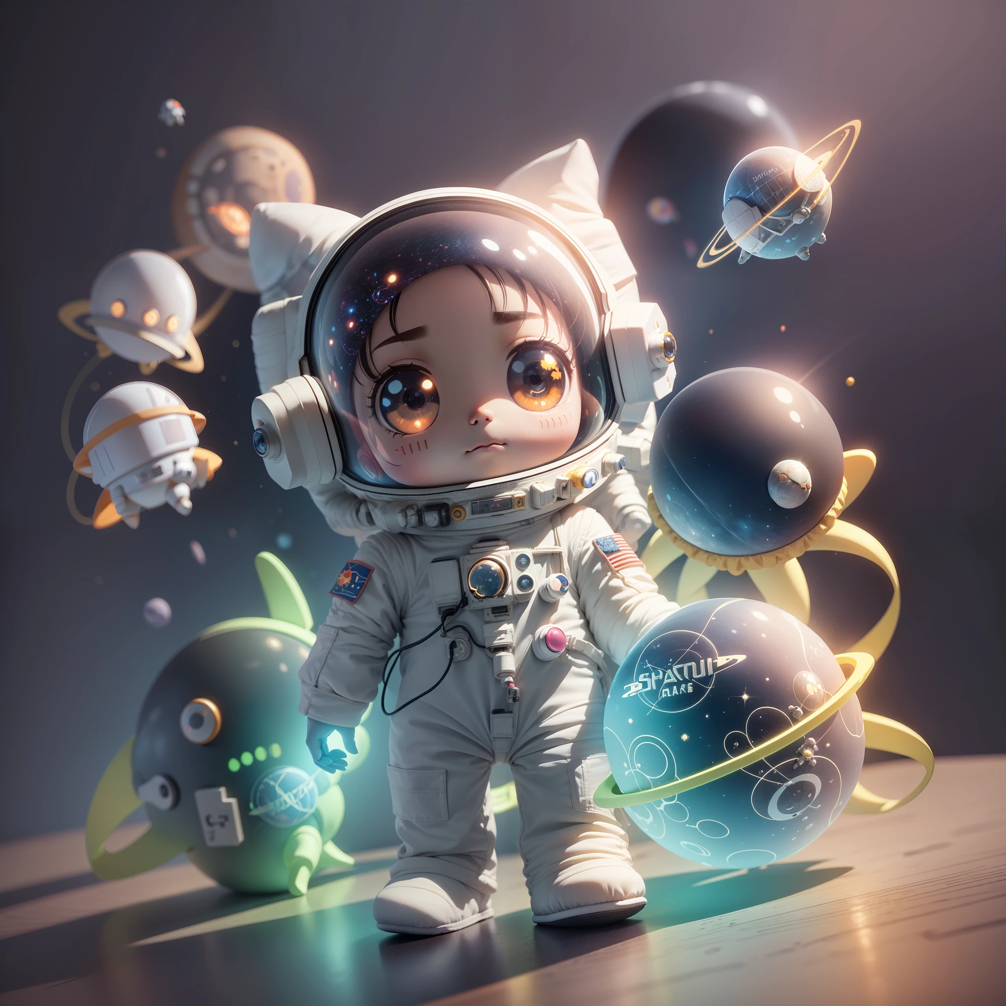Super Cute SCP Foundation Monster, Full Body 3D Drawing, 1 Cute C4D, Pop Matt Blind Box, Glow Bubbles, Toys, Solid Color Background, Chibi, Fluorescent Transmission, Emitter, Kawaii, ((((Astronaut, Space Suit))), Reference Sheet, POP Mart Blind Box, Pixar, Intricate Details, 3D Rendering, Blender, OC Renderer, Foll Body Reference Sheet, Dribble, High Details, 8K, Studio Lighting, Loli, Petite, Child, Chibi, SD characters: 1.1, Magic Space Warehouse background