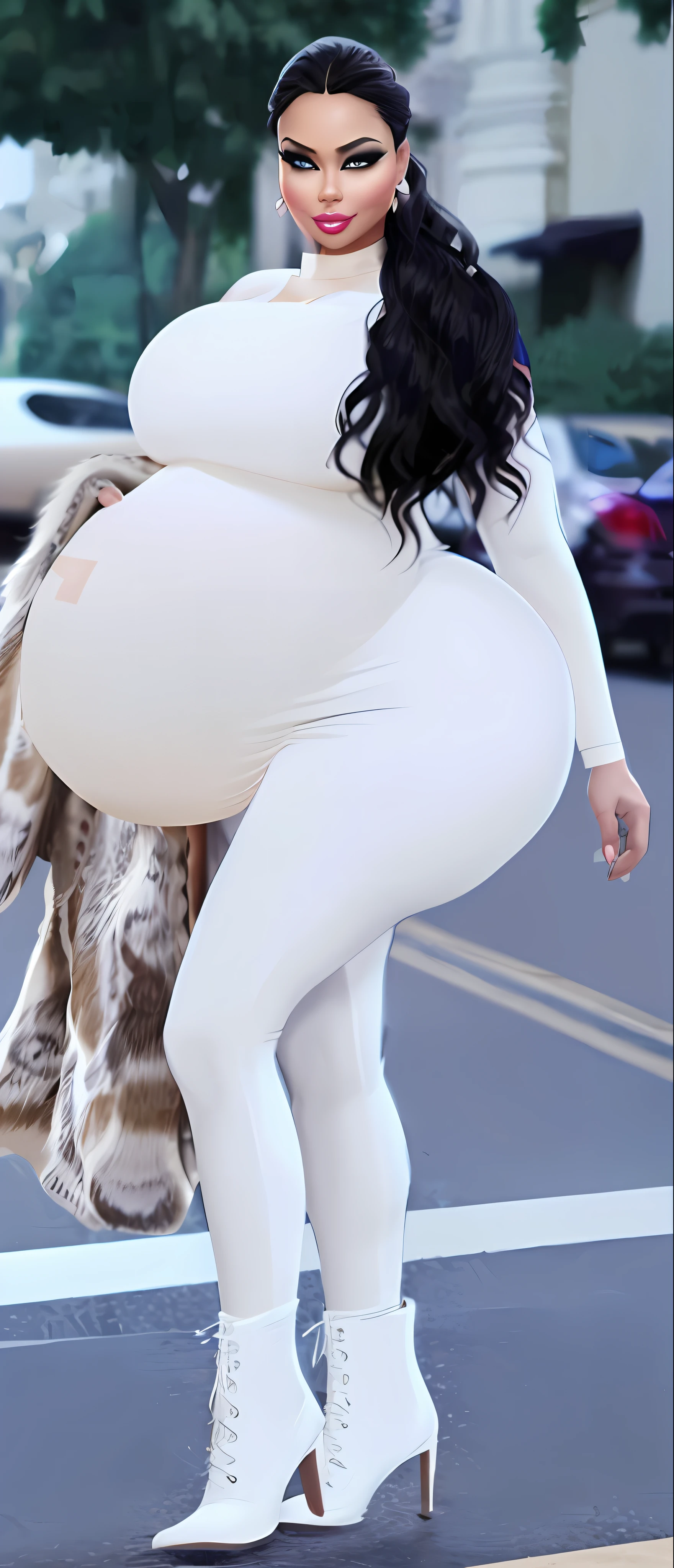 beautiful pregnant woman, beautiful busty woman, amazing stunningly beautiful, most beautiful women ever, enormous natural breasts, voluptuous, deep cleavage, beautiful busty model, sexy, enormous massive huge big boobs, gorgeous face, bright big eyes, sexy makeup, wavy hair, enormous round pregnant belly, massive huge pregnant belly, huge pregnant belly, enormous pregnant belly