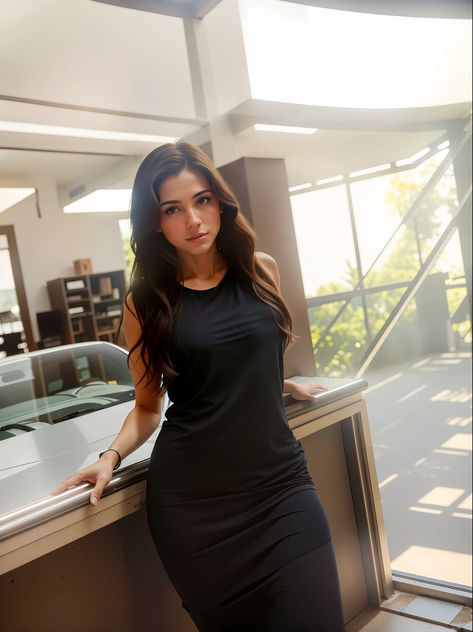 mulher fitness,Mulher linda de vestido preto, imagem ultra realista, imagem HD, Full HD, Full definição, realismo, qualidade ultra realista, fotografia,foto profissional, 8K, cinematic lighting, photographic, Eastman Kodak Color Negative film 5251 50T shot on panavision super ps . no arms,light through the mist morning fog, highly detailed, photorealistic portrait, bright studio setting, studio lighting, crisp quality and light reflections, unreal engine 5 quality render, realistic face,naturals body figure on instagram, full body shot, telephoto lens, 50mm --auto --s2