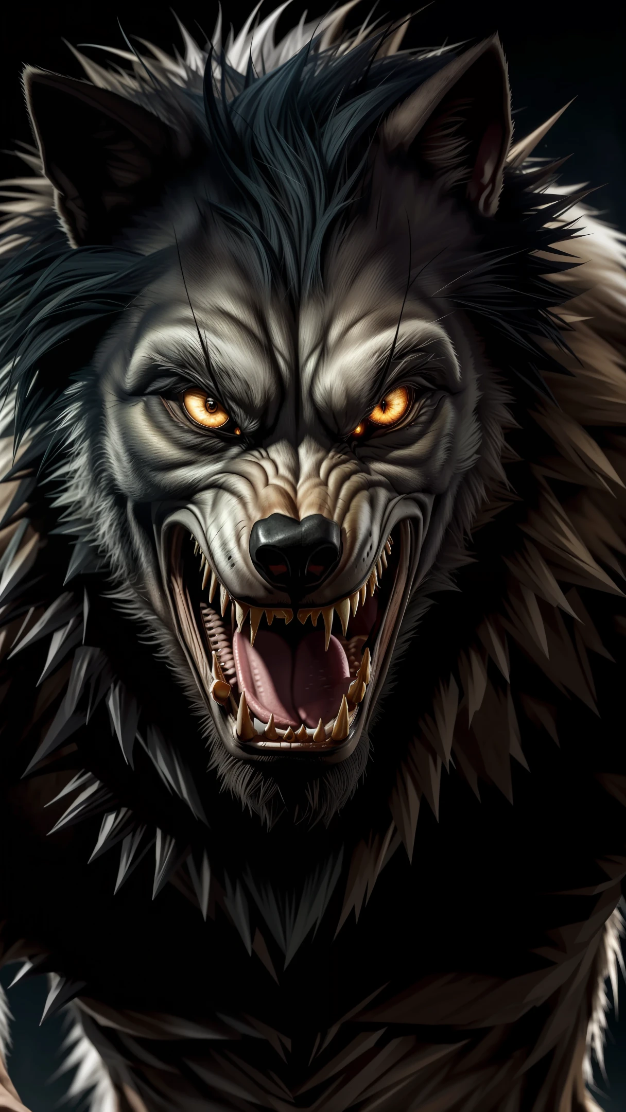 Create an image of an ultra realistic and scary werewolf