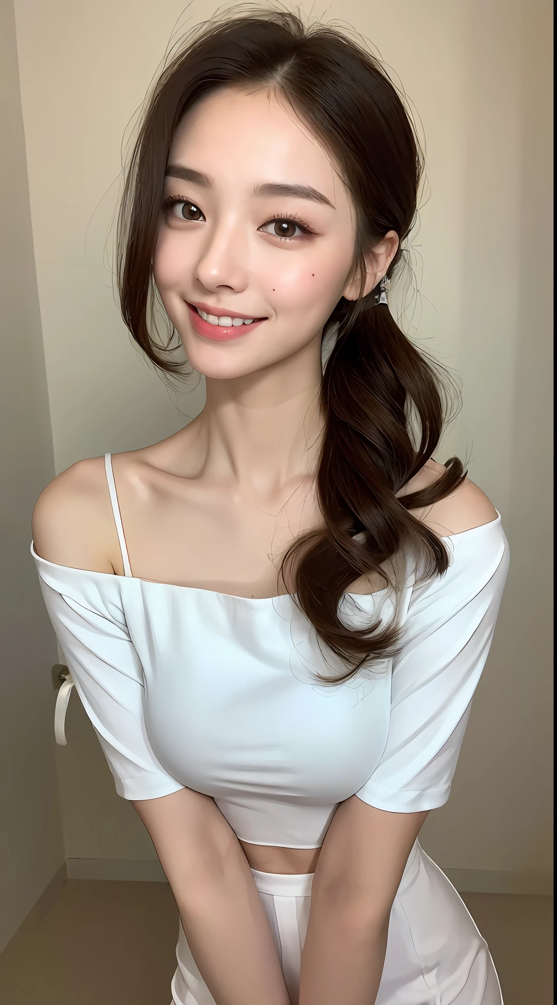 ((Best Quality, 8K, Masterpiece: 1.3)), 1girl, Slim Abs Beauty: 1.3, (Hairstyle Casual, Big Breasts: 1.2), Dress: 1.1, Super Fine Face, Delicate Eyes, Double Eyelids, Smile, Home