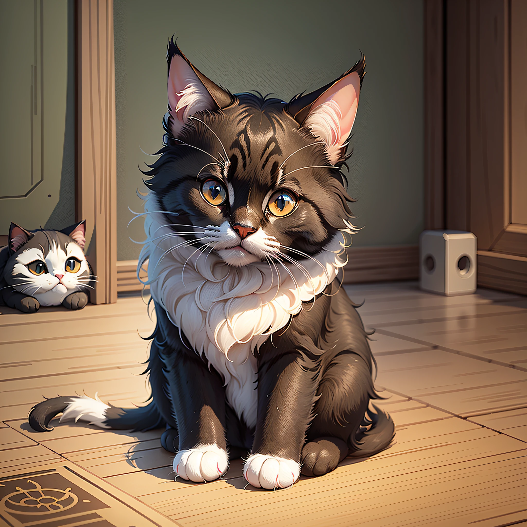 Gongbi drawing, cat, vector --auto --s2