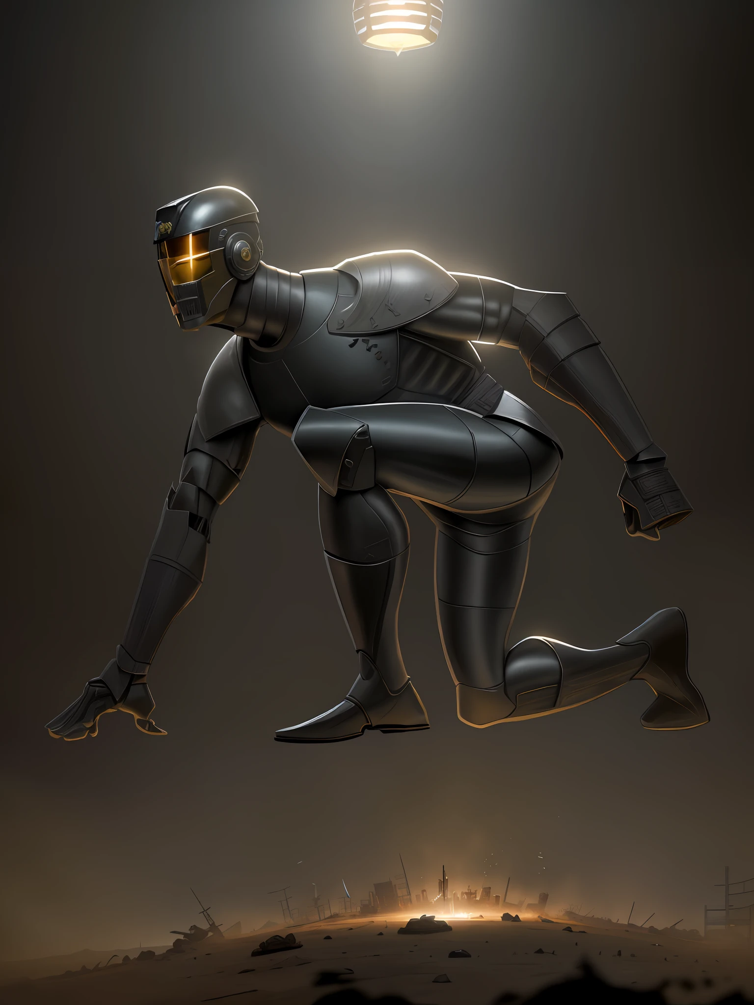 masterpiece, best quality,1 cyborg Samurai solo,Rugby player figure, (wasteland|punk:1.1), (Spacesuit|Football Shoulder Pad:3.1)Samurai Helmet,cape,Lantern Pants,claymation, Dirty braids, sunglasses,Two samurai swords,Wide-fitting clothing,, 4k, ultra detailed, hdr,