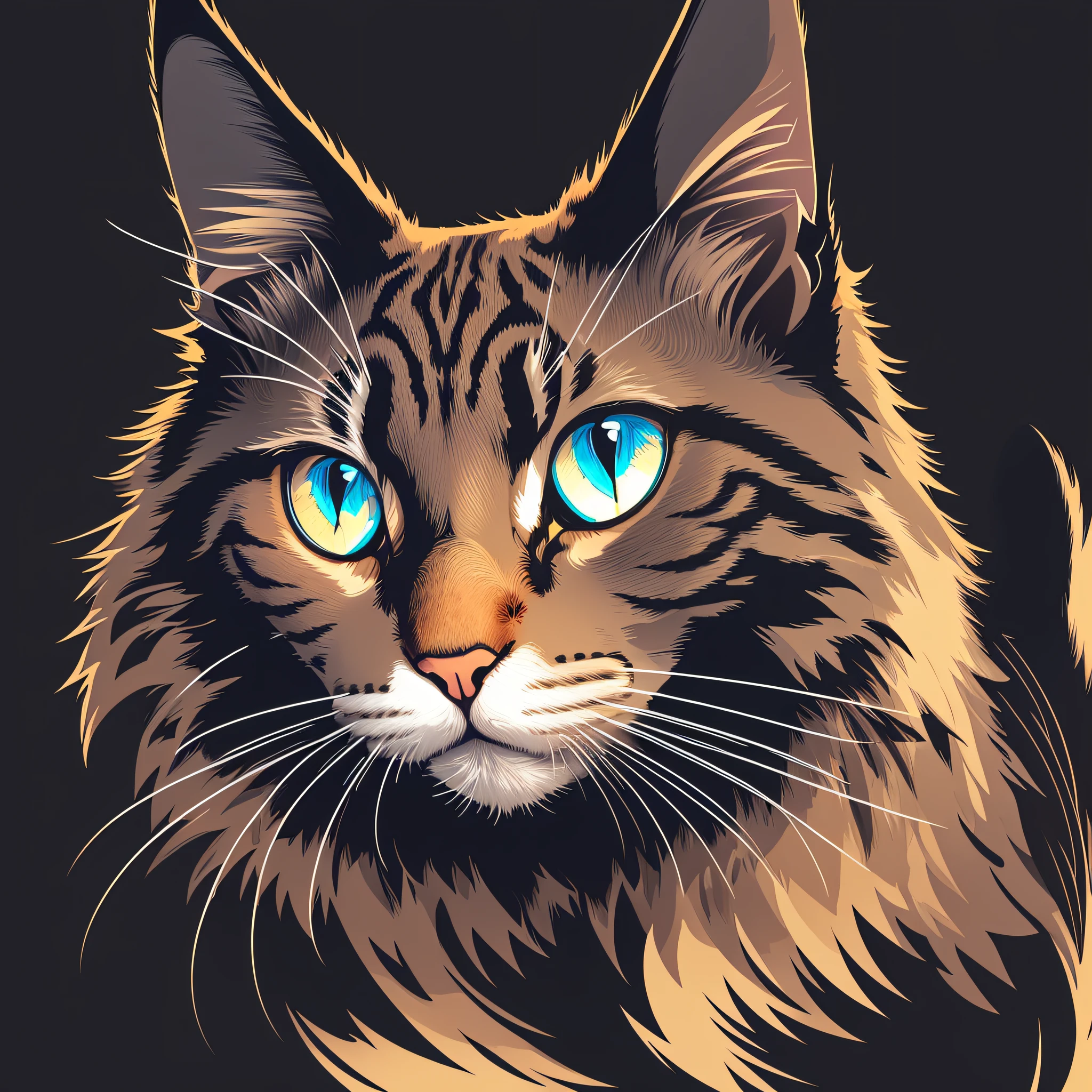 Illustration, cat, vector