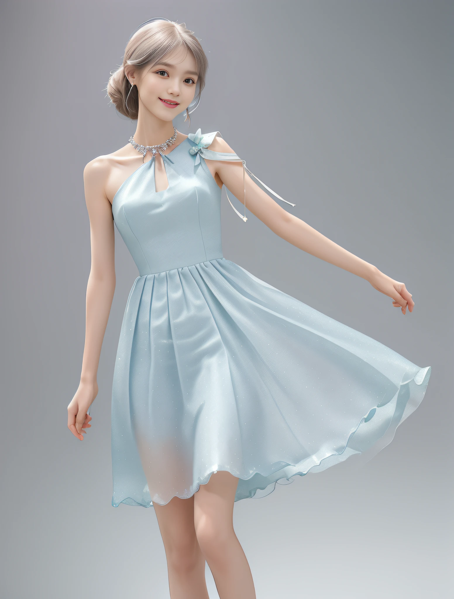 (High quality, super high detail, colorful JK skirt, (shoulder-length hair), (slim, delicate facial features, girl wearing fashionable clothes, holding a beautiful bag, wearing delicate jewelry): 0.9), (dynamic posture, proper proportions, very temperamental, long legs high and cold, delicate and realistic portrait, delicate three-dimensional silhouette, background park, depth of field, ultra-realistic skin details), (long eyelashes, smile, shallow dimples, big watery eyes crystal clear, slender legs): 0.8