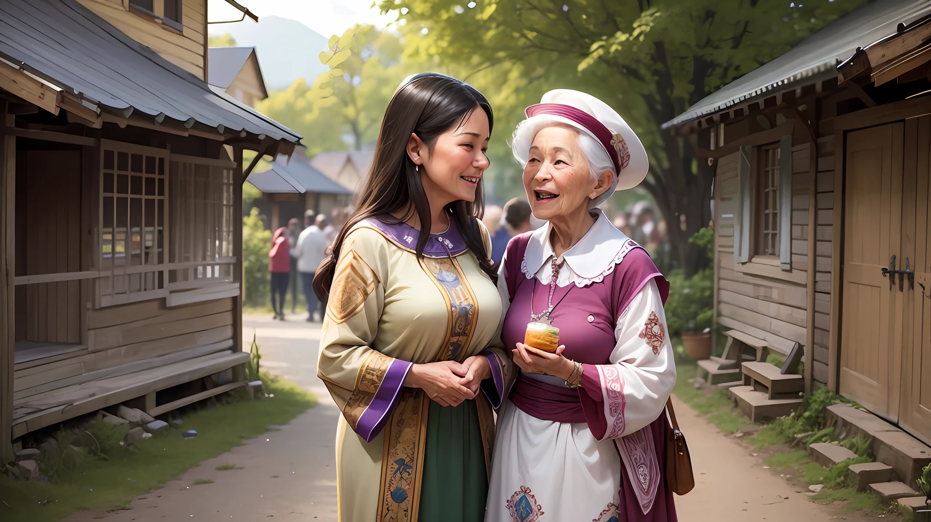 However, the ultimate secret to a long life lay in the spirit of the community. Maria watched as everyone in the village helped and supported each other. People shared their life experiences, imparted wisdom, and celebrated together. The sense of belonging and connection was a true elixir of youth. --auto --s2