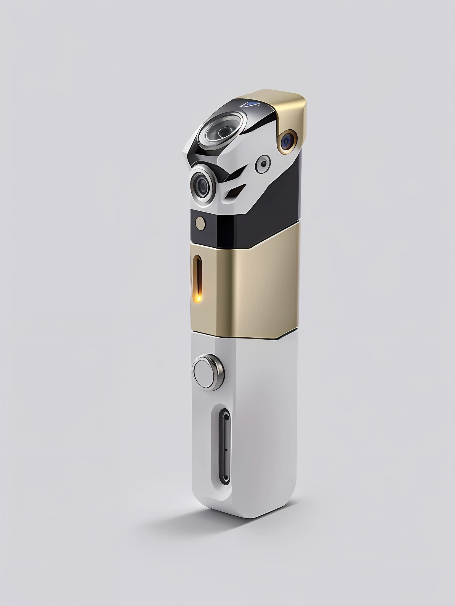 A minimalist futuristic style lighter, concept art lighter, studio lighting, product design lens, 1200 dpi, 1 2 0 0 dpi, product design rendering, 1 8 0 0 dpi, detailed product image, on white background, digital art H 9 6 0, f/8, f/8