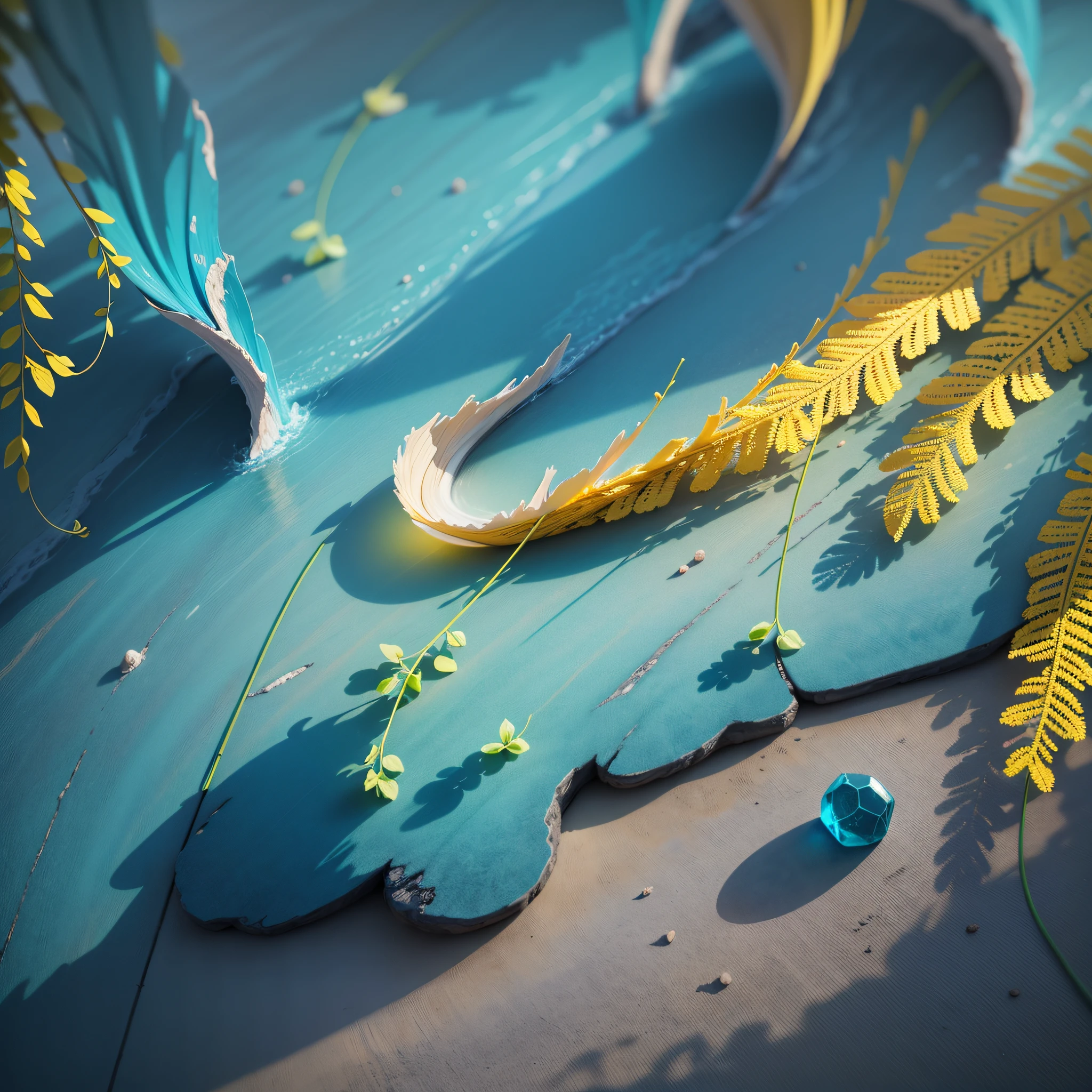 Best quality, 8k, masterpiece :1.3)) Cyan and yellow advanced color contrast, dark natural environment background image - auto --auto --s2