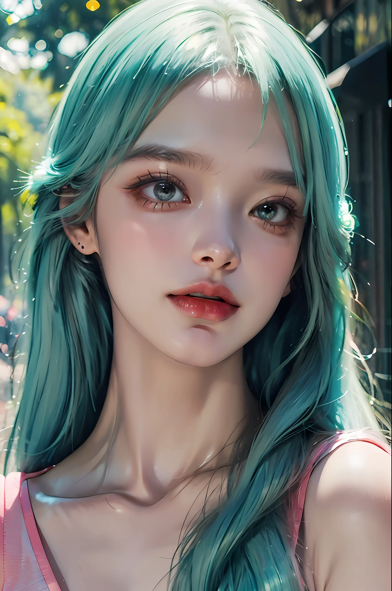 (fluorescent colors:1.4),(translucent:1.4),(retro filters:1.4), (fantasy:1.4), candy world Disney land ethereal soft fluffy soft landscape forest snowavatar Pastel pink sky green blue sparkle ethereal light pastel whimsical light rainbow stars diamonds sparkle gemstone background hyper realistic Ultra quality cinematic lighting immense detail Full hd painting Well lit,diagonal bangs,
collared dress,on side
masterpiece, best quality,realskin,(portrait:1.5), 1girl, blunt bangs, long hair
