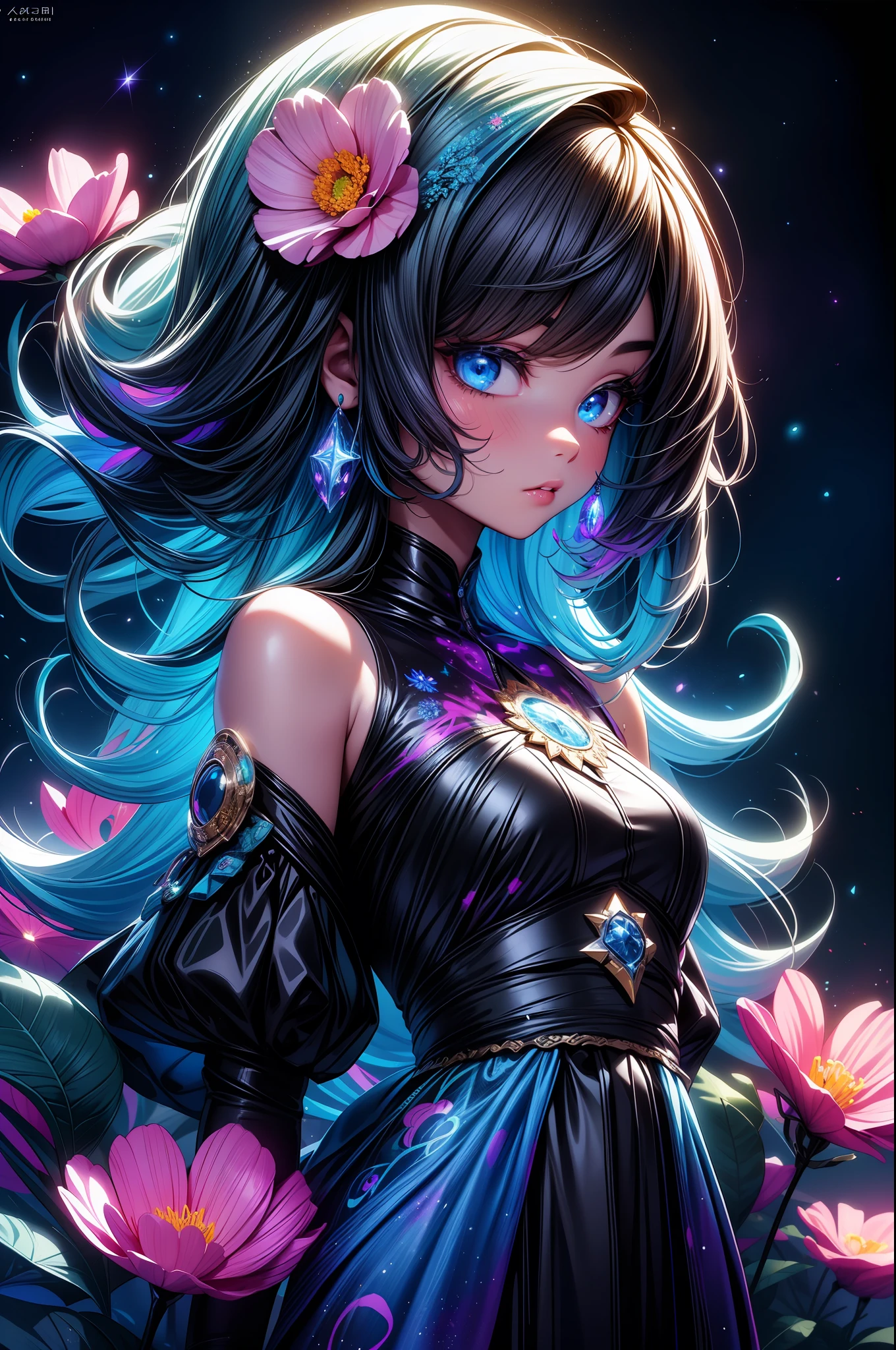 masterpiece, beautiful cosmos, PsyAI black light painting