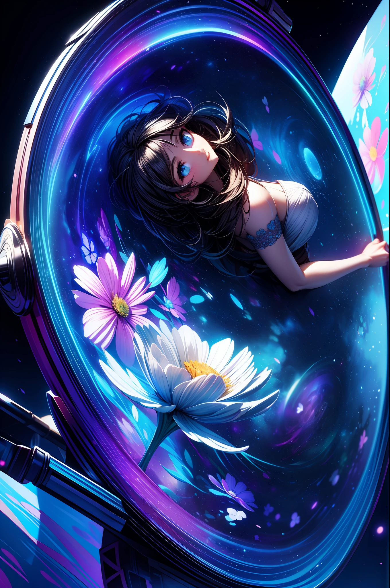 masterpiece, beautiful cosmos, PsyAI black light painting