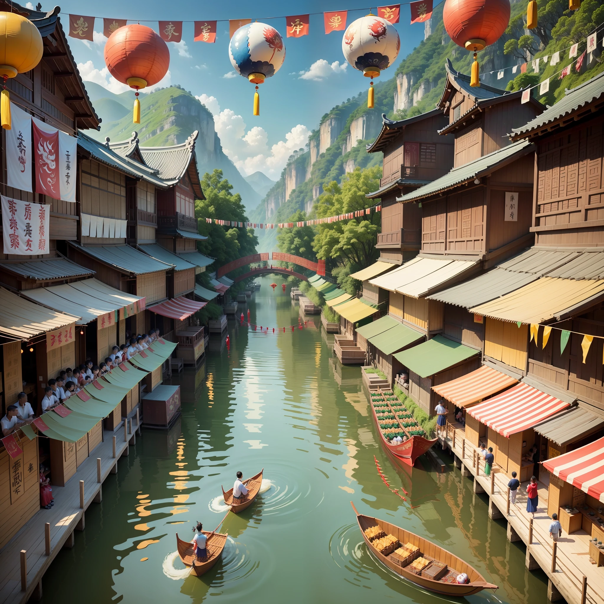 On this special day, people celebrate the Dragon Boat Festival together, carrying forward the essence of Chinese culture and feeling the fusion of tradition and modernity. No matter where you are, you can feel the unique atmosphere brought by this festival and make people feel nostalgic. Format e.g. 16:9 --auto --s2