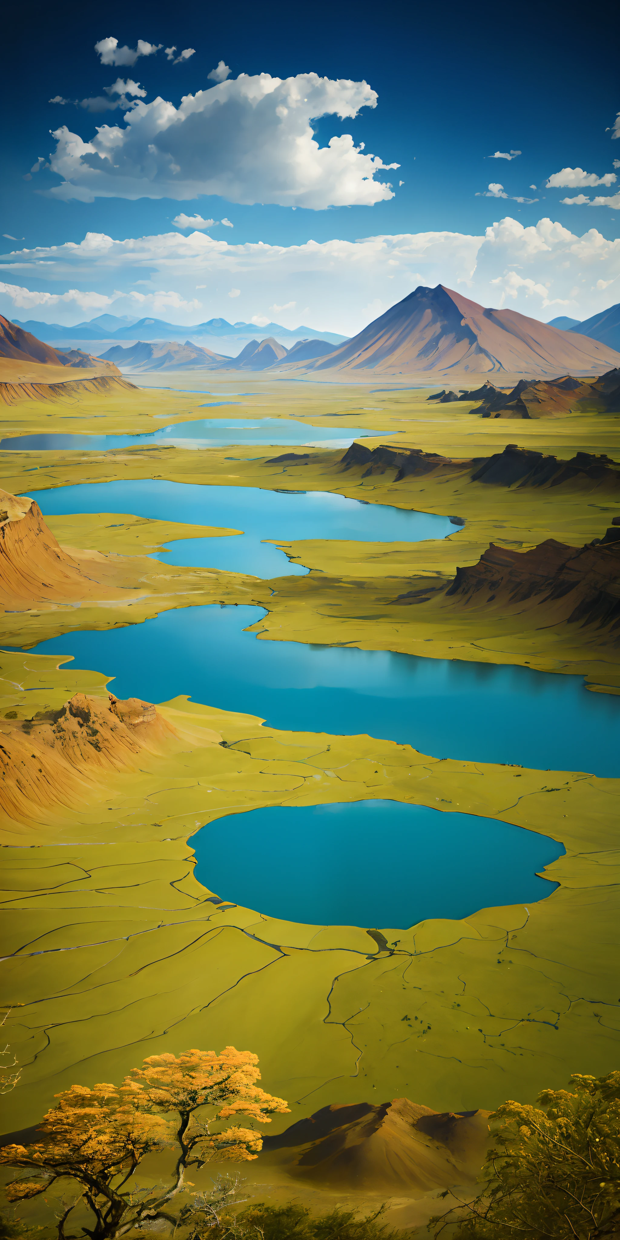 Masterpiece, Best Quality, High Quality, Extremely Detailed CG Unity 8k Wallpaper, Eco Landscape, Valley Forgotten by Time, Huge, Smooth, Natron Lake, Tamarind, Miniature, Award Winning Photography, Bokeh, Depth of Field, HDR, bloom, chromatic aberration, realistic, highly detailed, trending on artstation, trending on CGsociety, intricate, high detail, dramatic, midjourney art