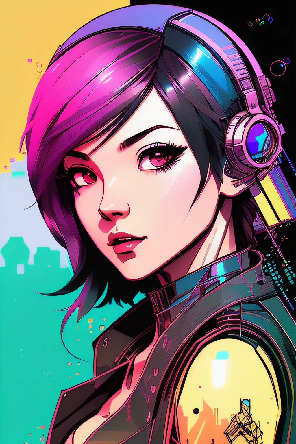 (kuvshinov:1), (samdoesart:1.1), (dreamlikeart:1), (nvinkpunk:1.4), portrait of beautiful woman, (hallucinating colorful soap bubbles),