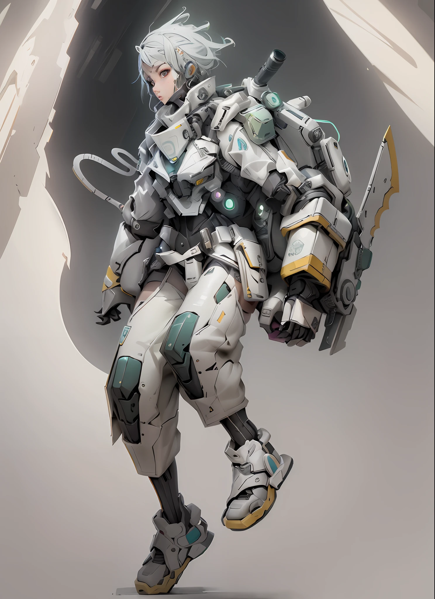 ((Best quality)), ((masterpiece)), (highly detailed:1.3), 3D,Shitu-mecha, beautiful cyberpunk women with her mecha in the ruins of city from a forgoten war, ancient technology,HDR (High Dynamic Range),Ray Tracing,NVIDIA RTX,Super-Resolution,Unreal 5,Subsurface scattering,PBR Texturing,Post-processing,Anisotropic Filtering,Depth-of-field,Maximum clarity and sharpness,Multi-layered textures,Albedo and Specular maps,Surface shading,Accurate simulation of light-material interaction,Perfect proportions,Octane Render,Two-tone lighting,Low ISO,White balance,Rule of thirds,Wide aperature,8K RAW,Efficient Sub-Pixel,sub-pixel convolution,luminescent particles,light scattering,Tyndall effect