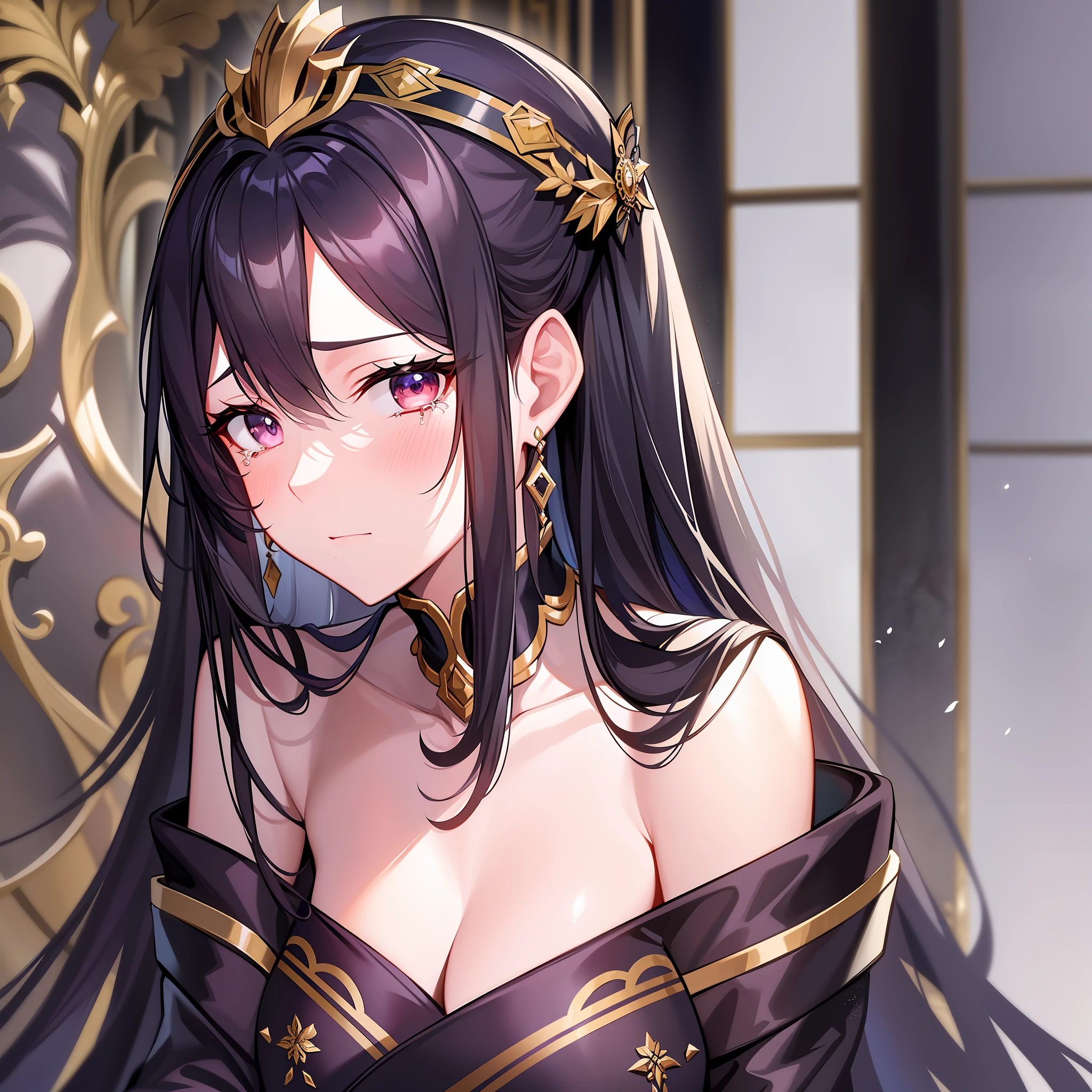 In this palace, a black-haired female emperor sits alone on her throne, tears slipping down imperceptibly.
She wore a gorgeous black robe, her long hair was scattered on her shoulders, and her graceful lines and deep eyes expressed her confident and deep temperament. However, at this time, she cried for some unknown reason, and for a while, she even forgot her identity and status.