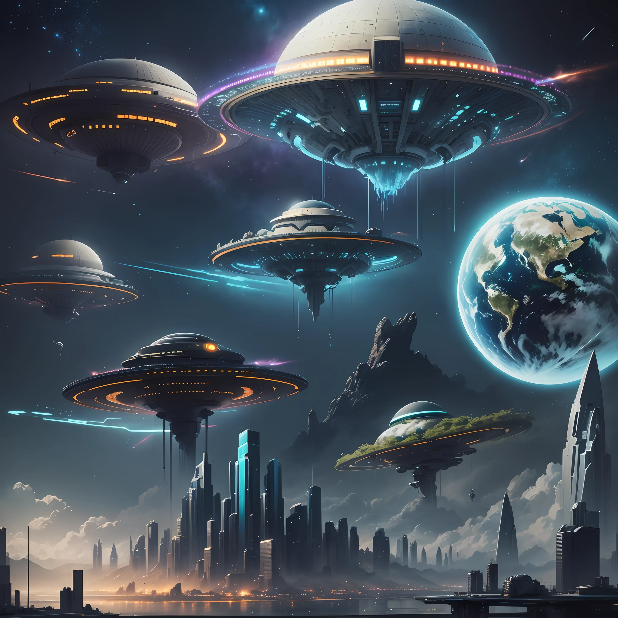 Extraterrestrial Universe Aliens Future World Sci-Fi Cyberpunk Life Forms Top Quality Masterpieces Megastructures