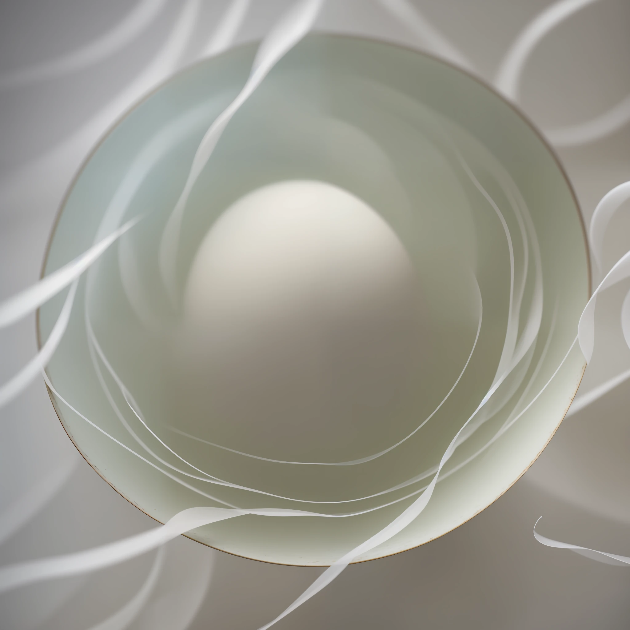 The shape of the white spirit fruit is round, the surface is light white, delicate, and has a strong aroma. The whole picture creates an ethereal, dreamy atmosphere, like a spiritual journey. The background uses soft colors to enhance the mystery and warmth in the white spirit fruit.