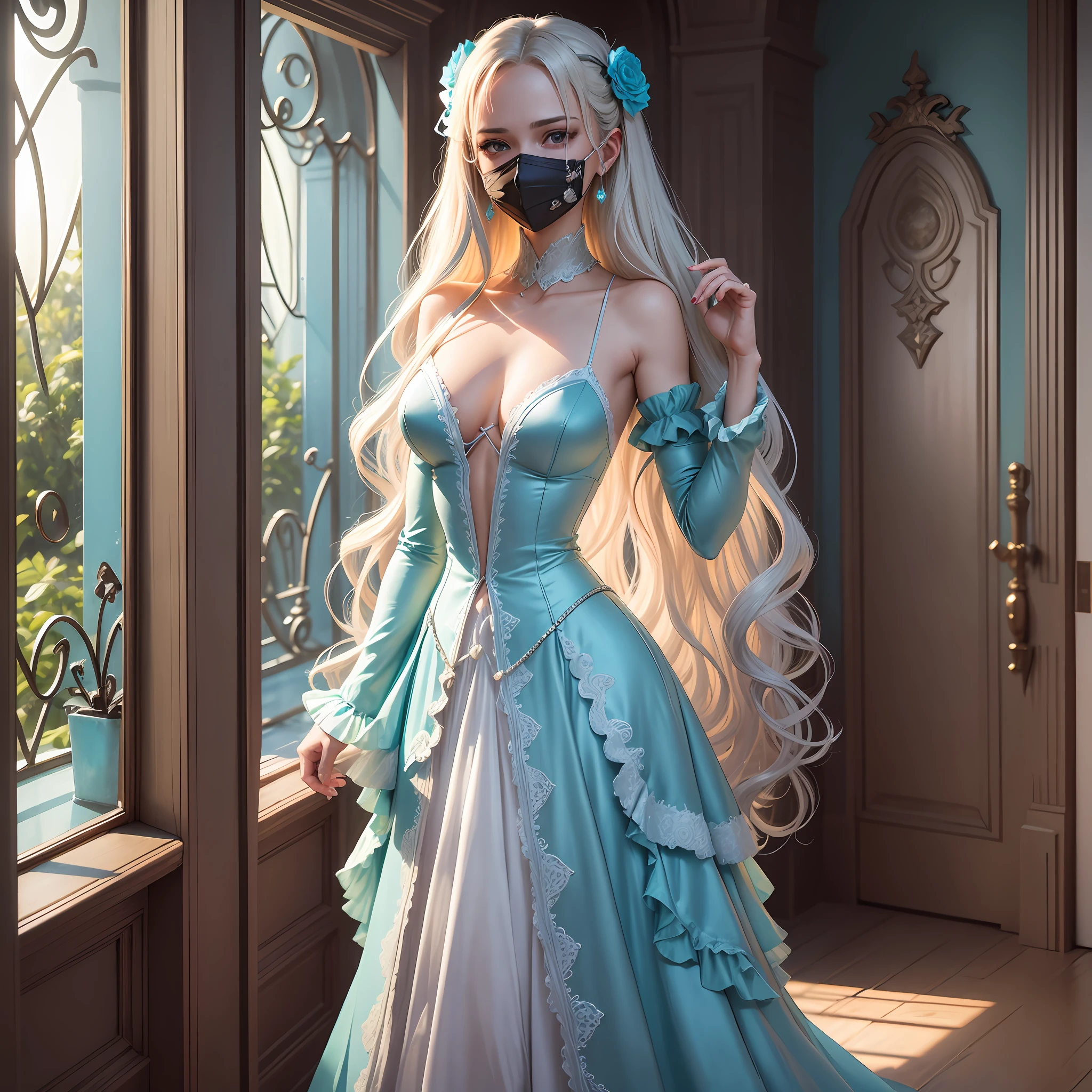 options

 NFSW,FS,FULL SHOT,masterpiece,best quality,detail,1 girl, (actress Audrey Hepburn: Svetlana Khodchenkova:0.5), (long bright blonde hair: 1.2), (highlighted hair, turquoise highlights), aqua eyes,  bright pupils, glowing skin, indoors, mansion, high contrast, small breasts, (silver evening dress: 1.3), emotionless, night, backlit, medium shot
  Negative hint: (worst quality, low quality: 1.4), monochrome, zombie, watermark, blurry, blurry background, extra fingers, extra numbers, missing fingers, missing numbers, intertwined fingers, extra toes, missing toes,  simple background, nsfw, full body (silver hair: 1.4), realistic, real life,
  Steps: 30, Sampler: DPM++ SDE Karras, CFG Scale: 7, Source Number: 3564242642, Size: 2048x3072, Model Hash: 1faafdd131, Model: liberate_v10, Noise Reduction Strength: 0.3, Clip Skip: 2, Ultimate SD upscaler upscaler:  R-ESRGAN 4x+ Anime6B, Ultimate SD upscale tile_width: 768, Ultimate SD upscale tile_height: 768, Ultimate SD upscale mask_blur: 20, Ultimate SD upscale padding: 55, ControlNet 0: "preprocessor: tile_resample, model: control_v11f1e_sd15_tile [a371b31b], weight  : 1, start/end: ​​(0, 1), resize mode: Crop and Resize, ideal pixel size: True, control mode: Balanced, preprocessor options: (64, 1, 64)", Version: v1.3.2 --auto --s2