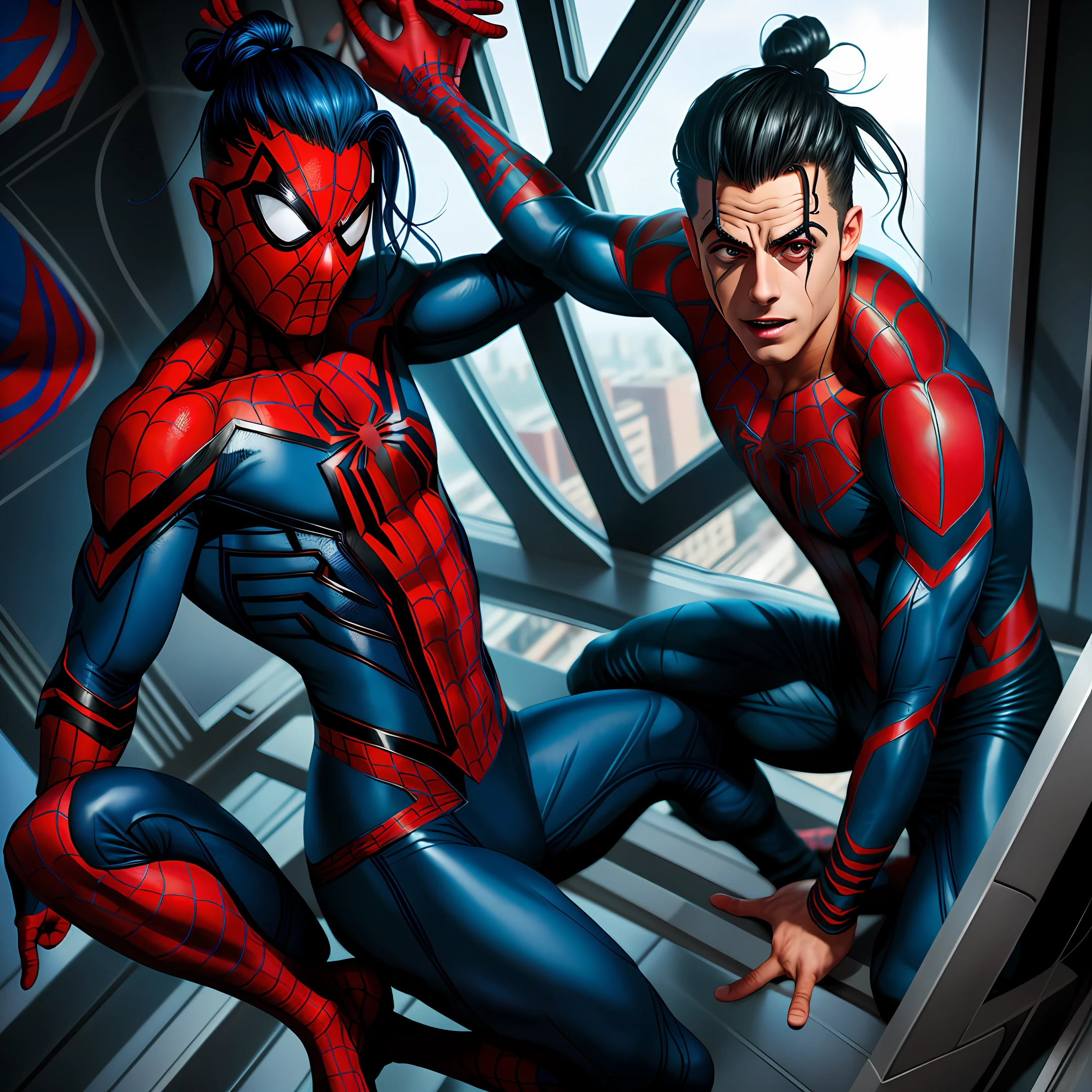 Kayn dressed as spider-man