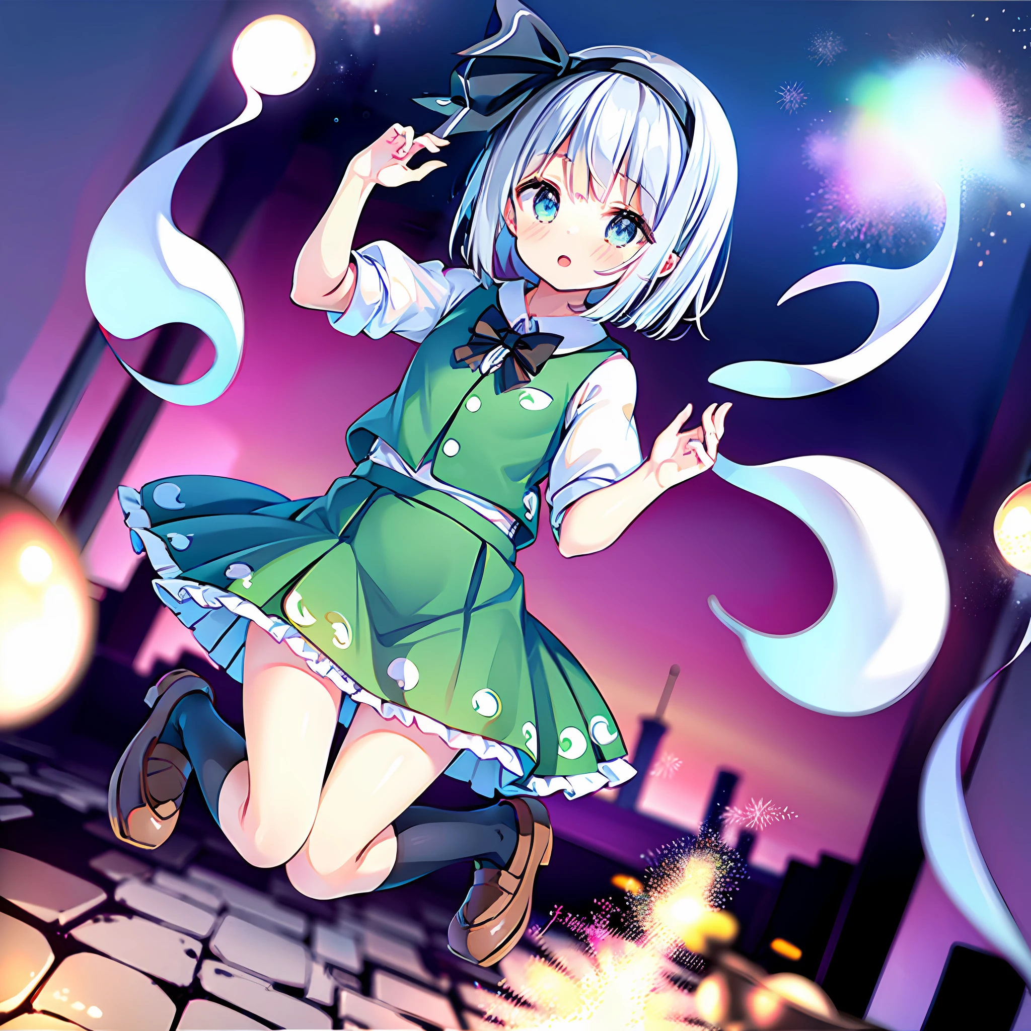 1girl,konpaku youmu,bobby socks,loafers