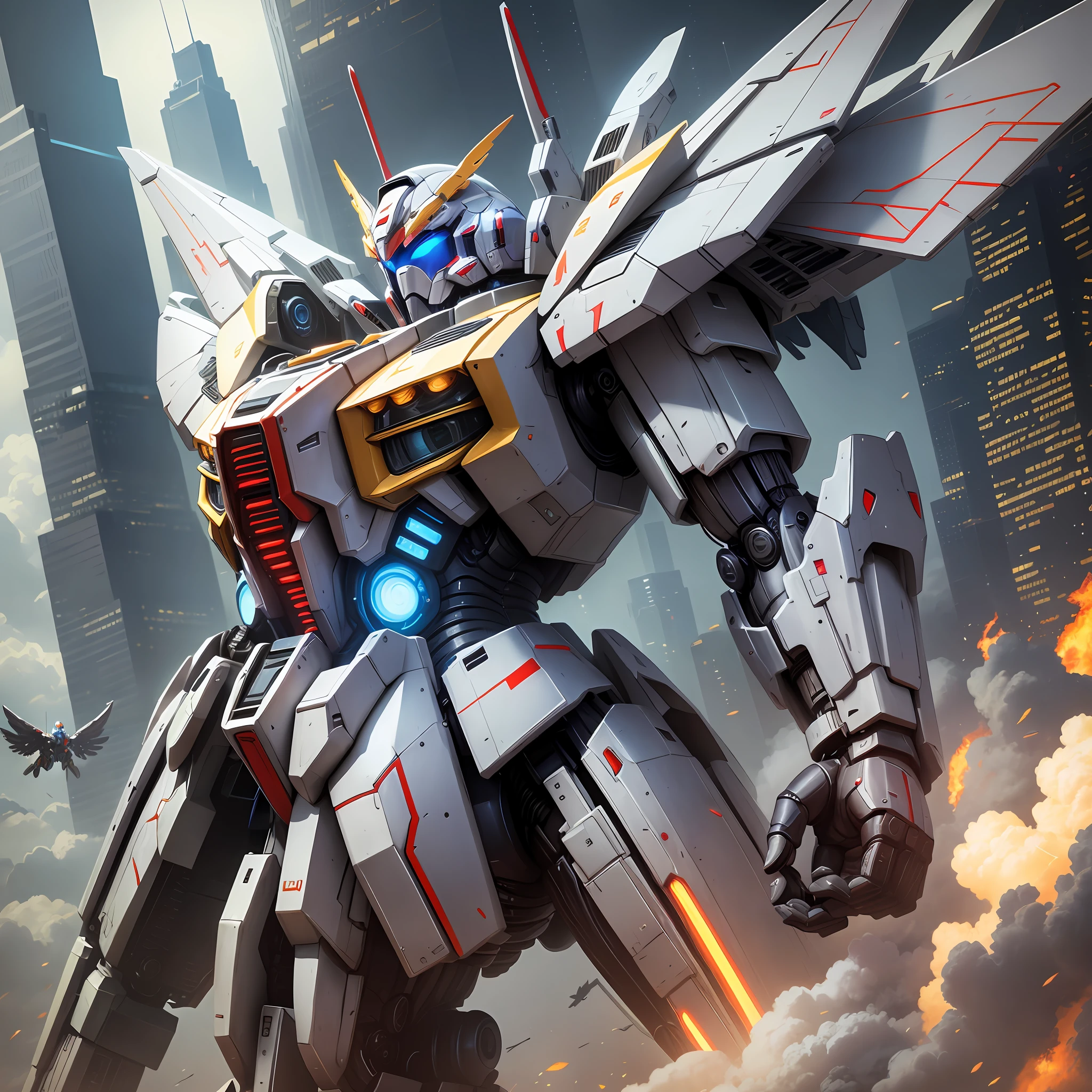 Wings of an Angel Giant Robot Cyberpunk Sci-Fi Gundam Future World Gundam Top Quality Ultra High Definition Masterpiece Robot